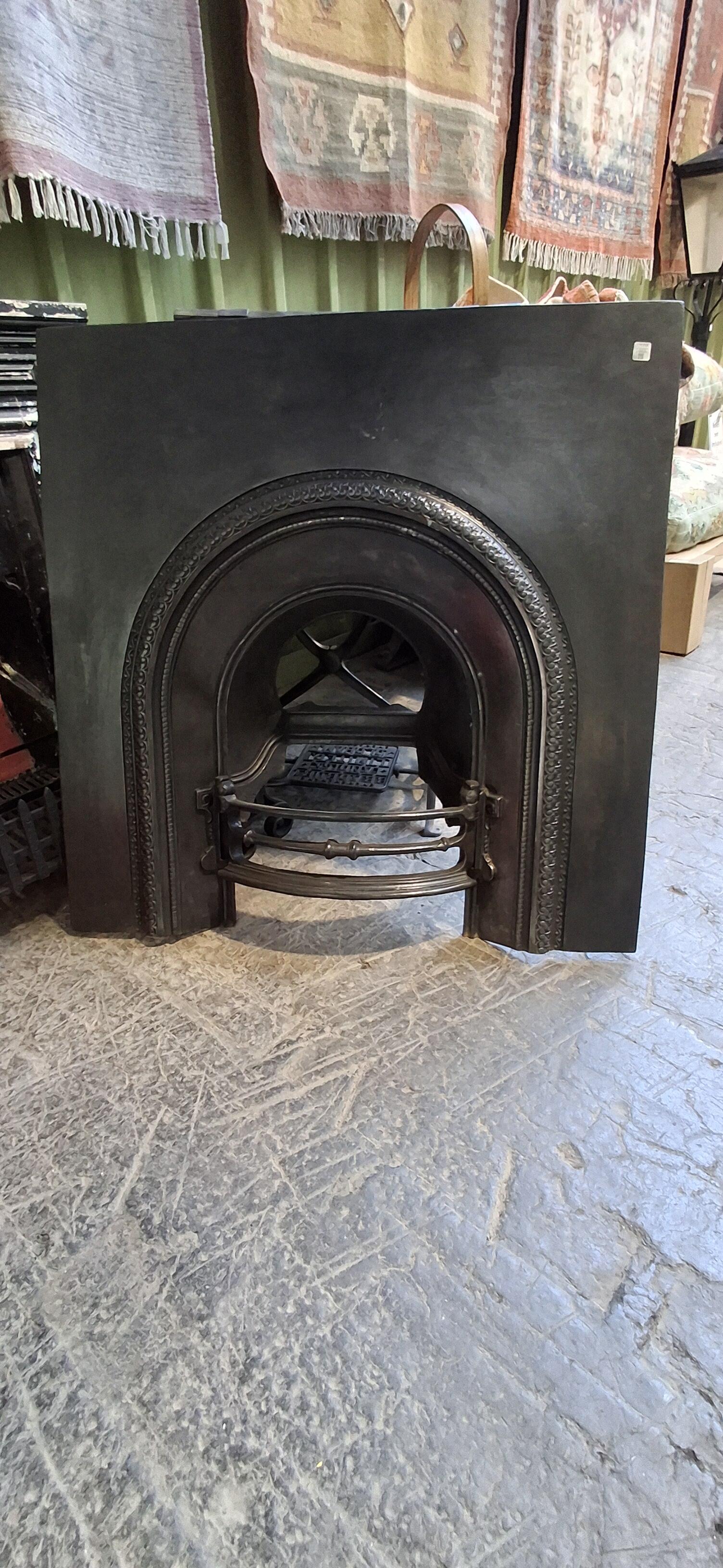 Arched Cast Iron Fireplace Insert – Beaded Detail