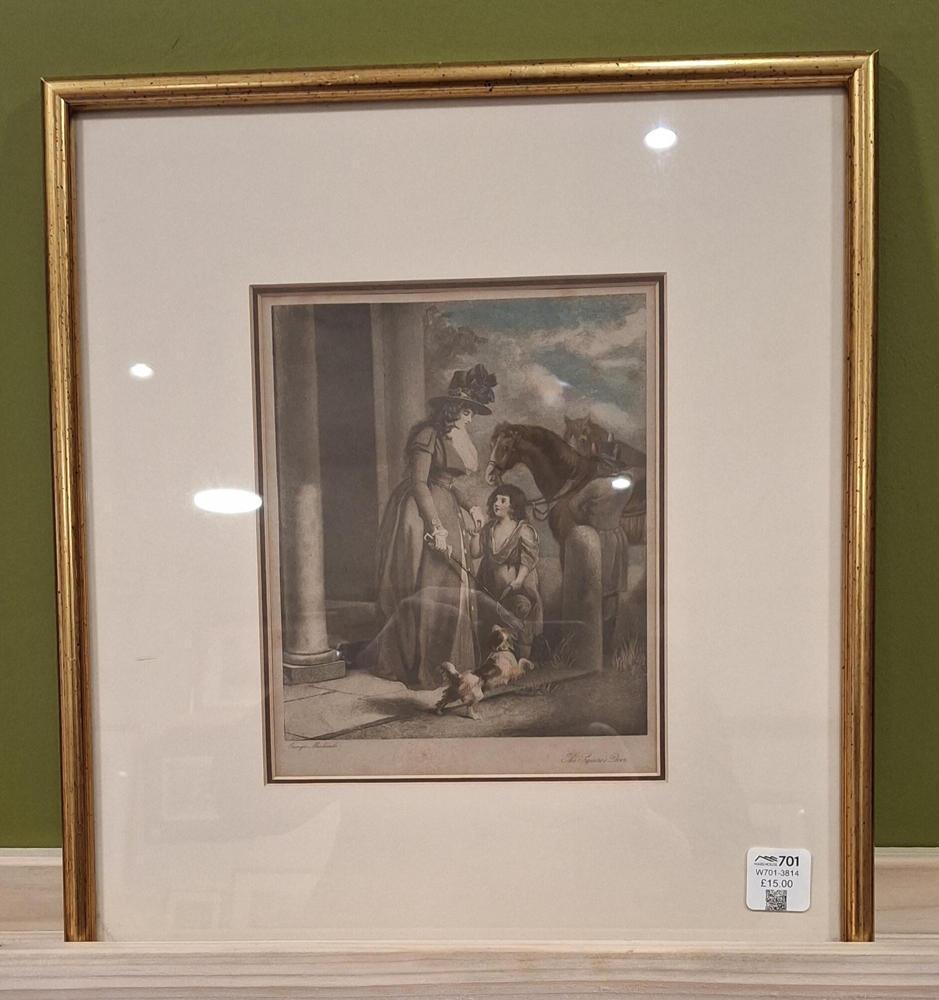Antique Framed Print with Gold Trim HYP290