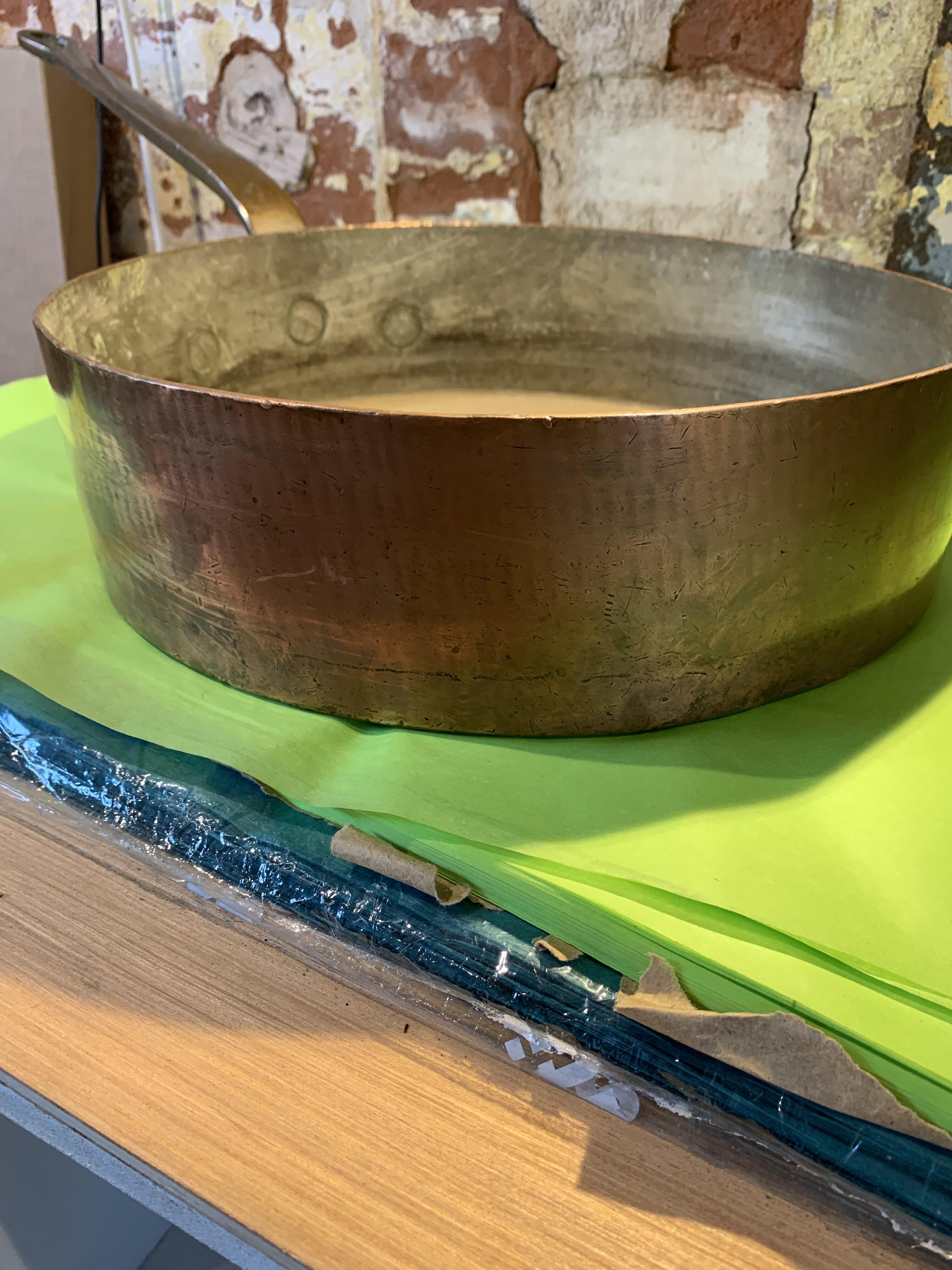Antique Leon Jaeggi & Son's Large Solid Copper Pan