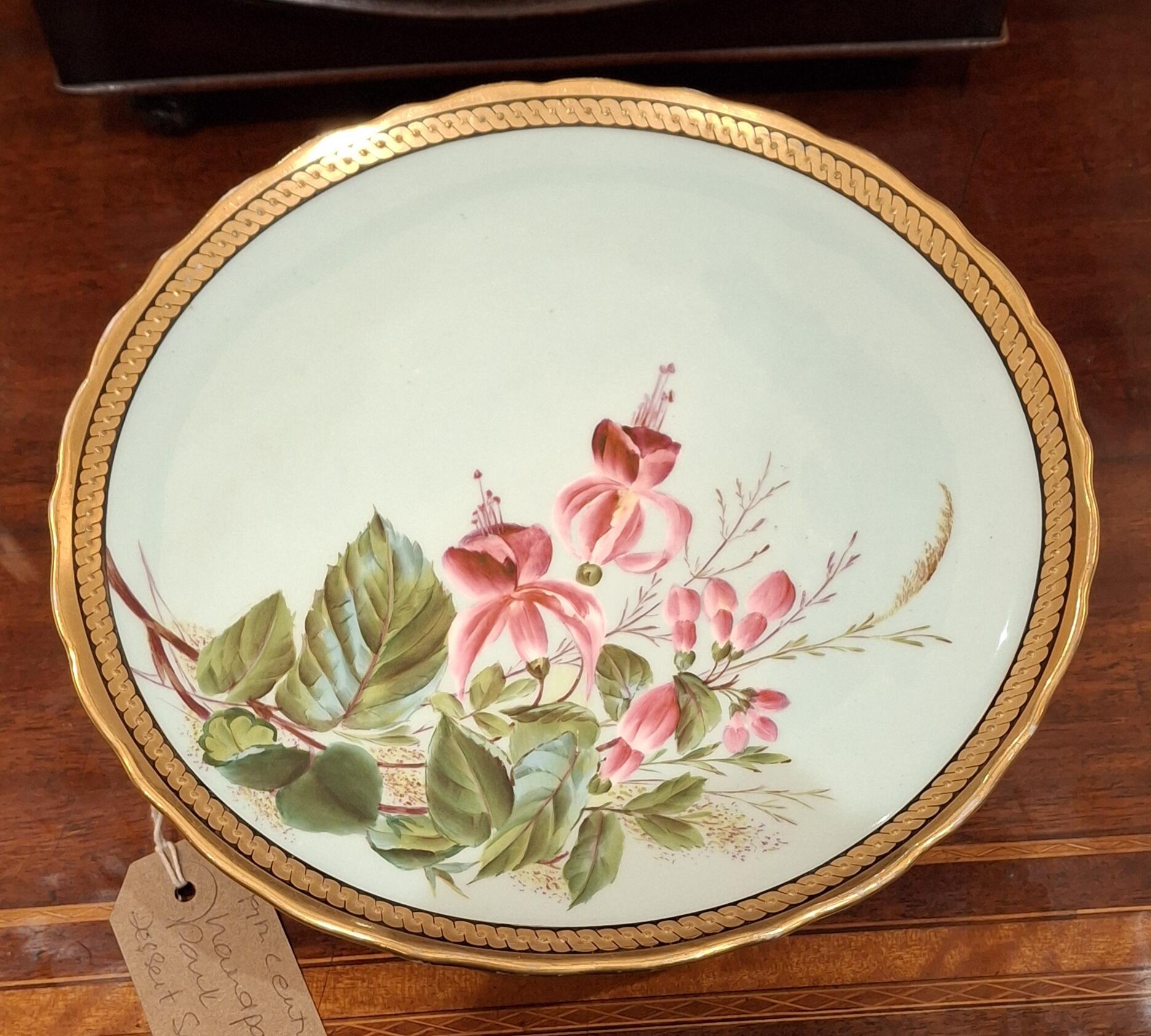 Handpainted Floral Dessert Service Plates