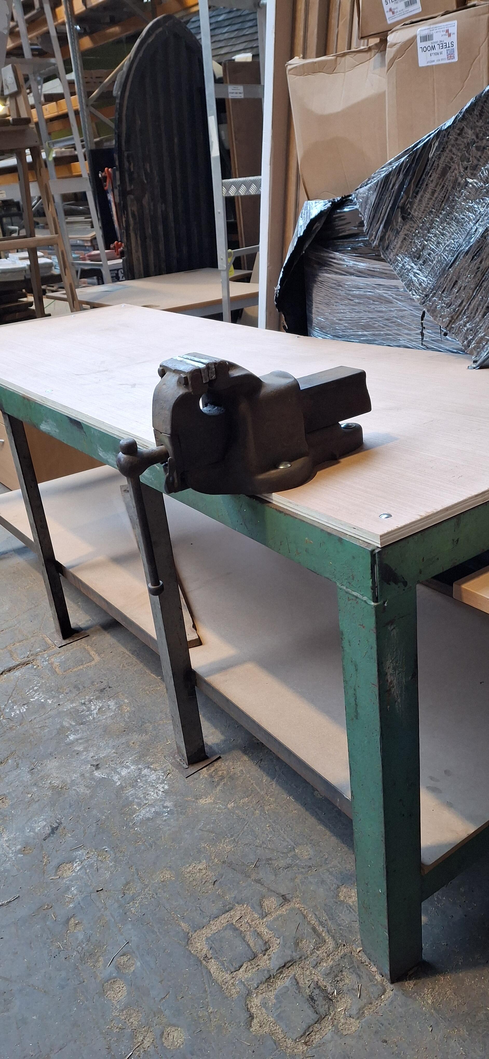 Vintage Workshop Bench with Vice