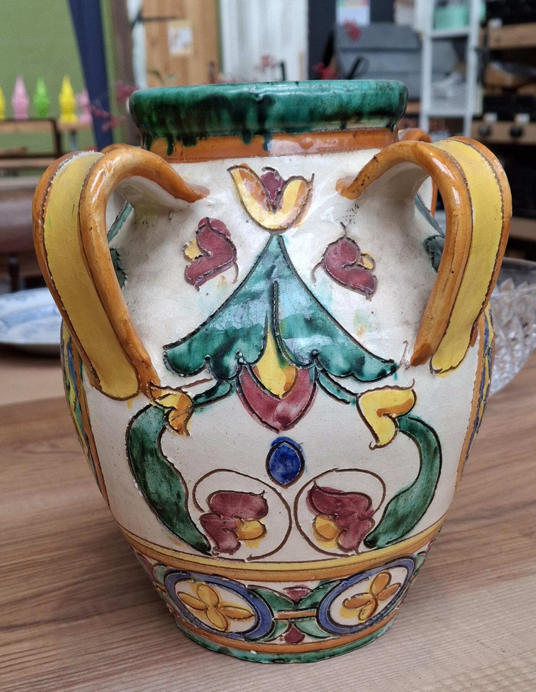 Vintage Italian Studio 4 Handle Vase YEO506