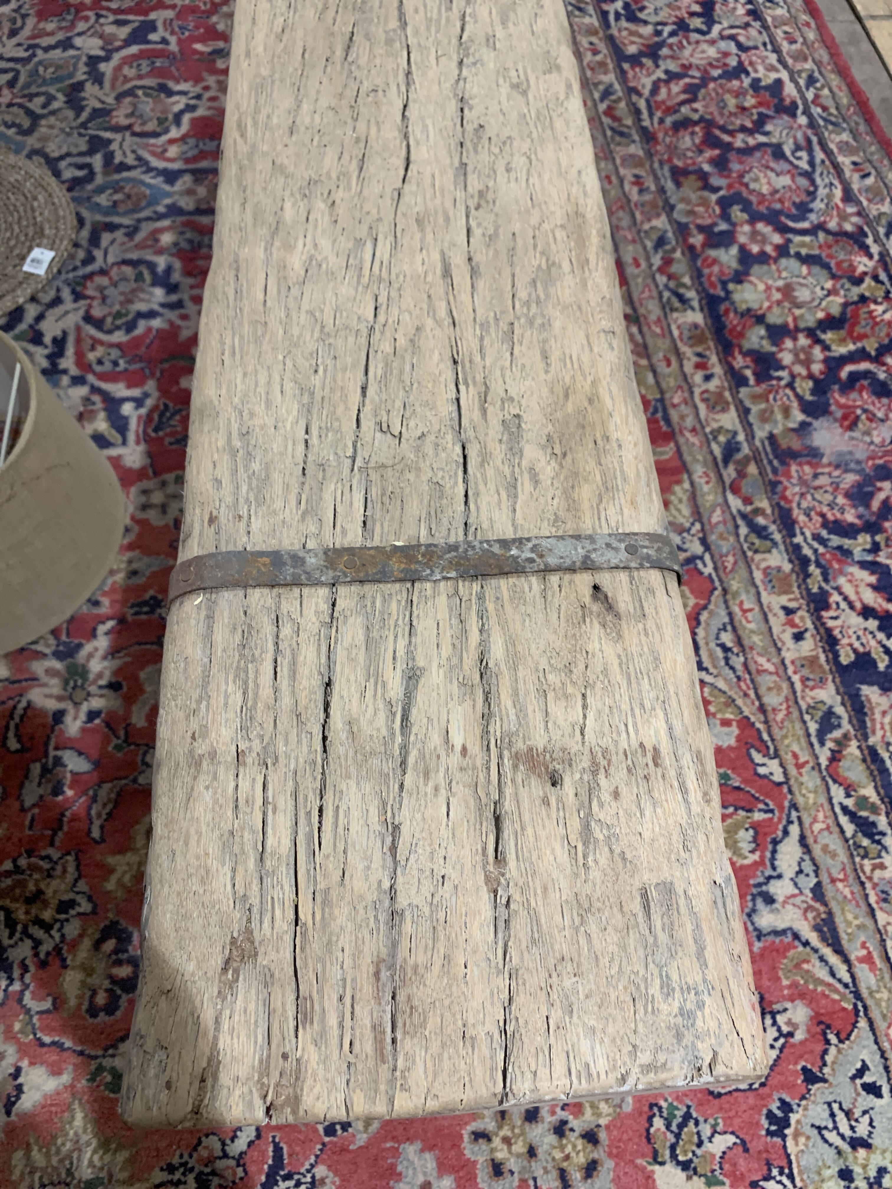 Rustic Long Wooden Bench with Character