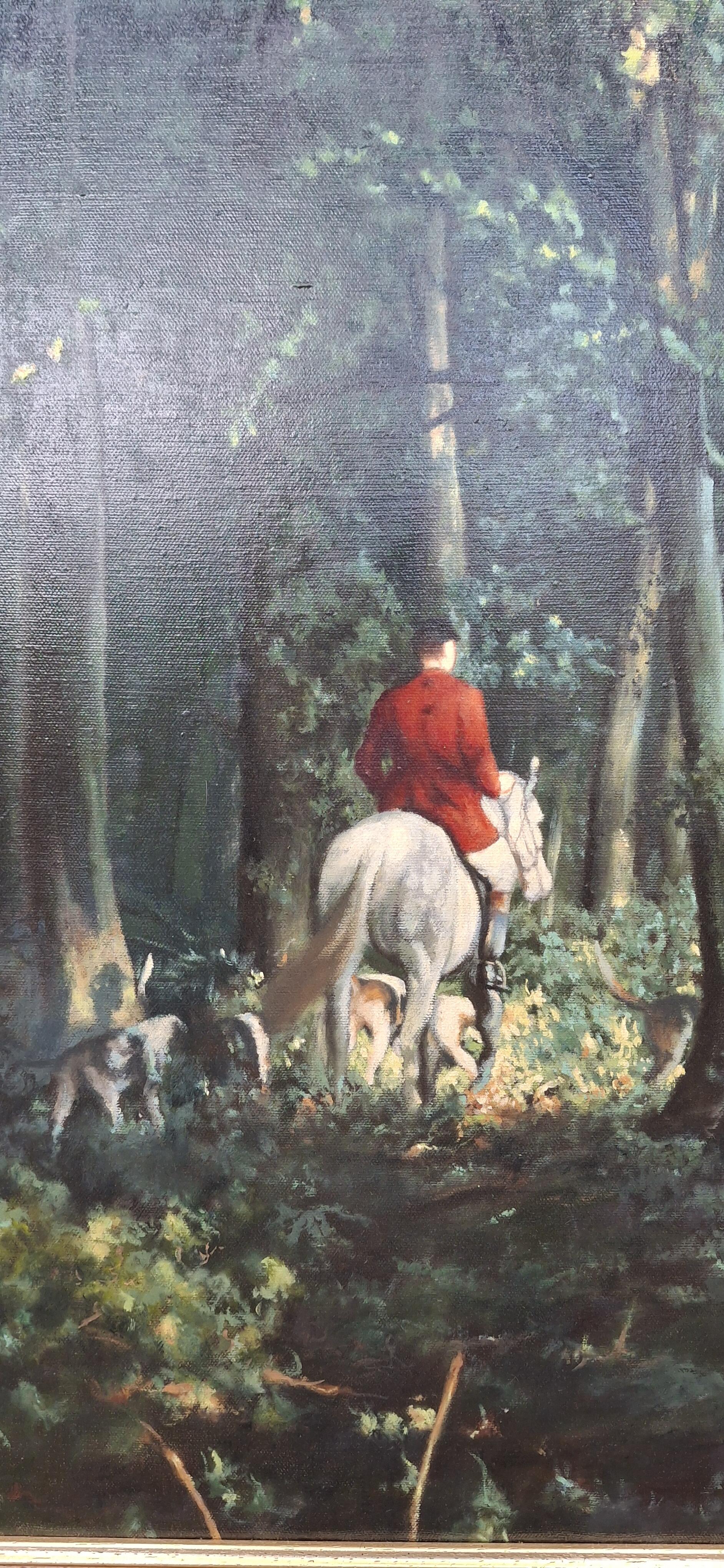 Vintage Oil on Canvas 'The Hunt' by Jack Fermor