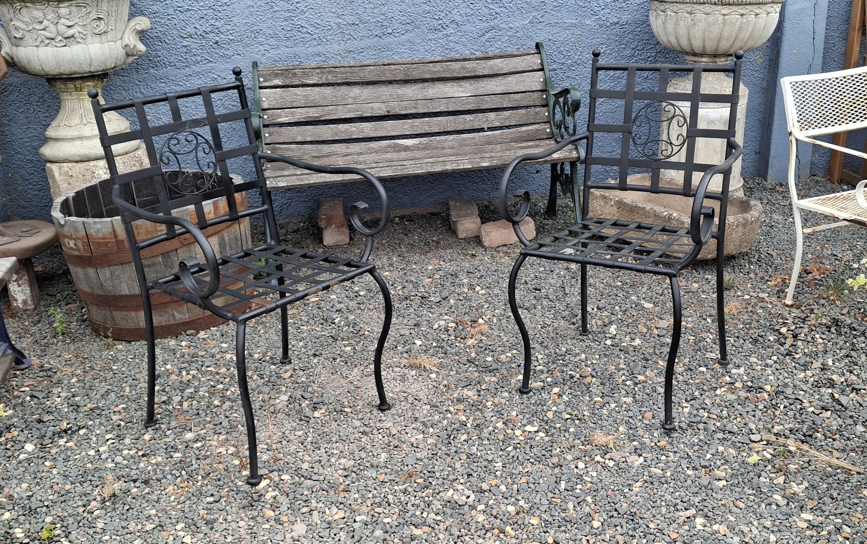 Charming Black Lattice Garden Chair