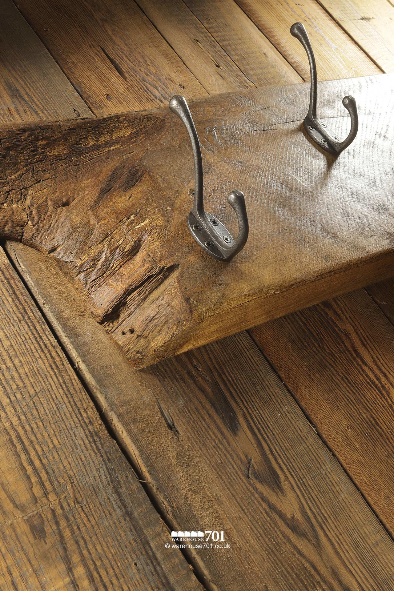 701 Original Four Peg 'Broken Oak' Rustic Coat Rack
