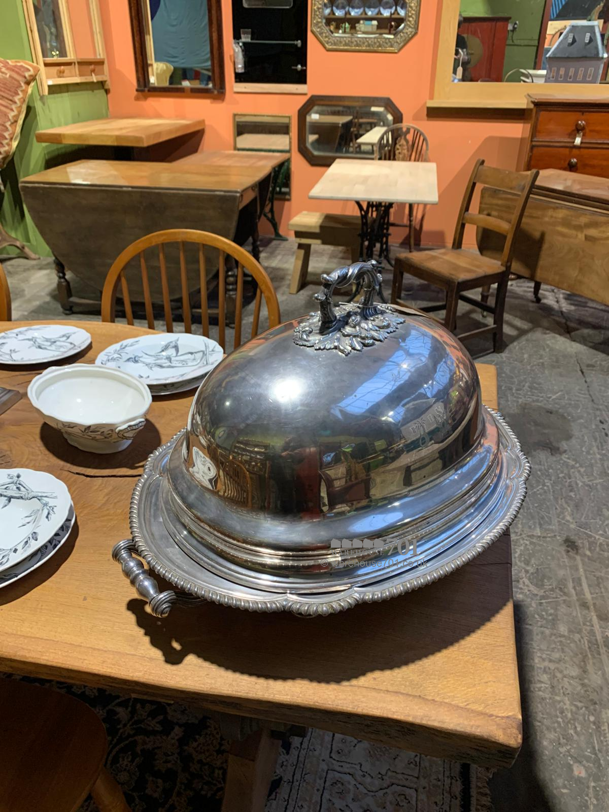 Large meat dome and platter