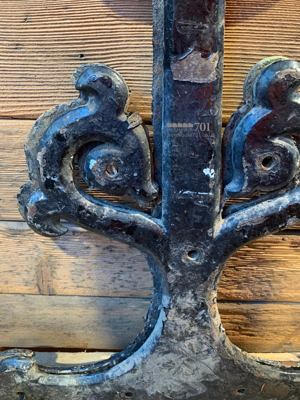 Pair of large cast door hinges
