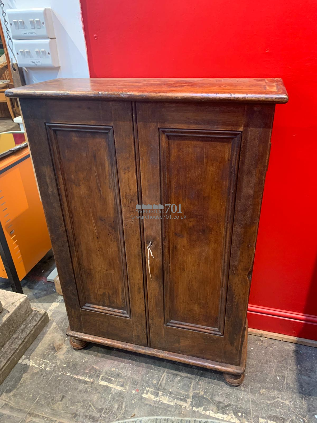 Vintage Double Door Multi Drawer Foundry Lettering Cabinet