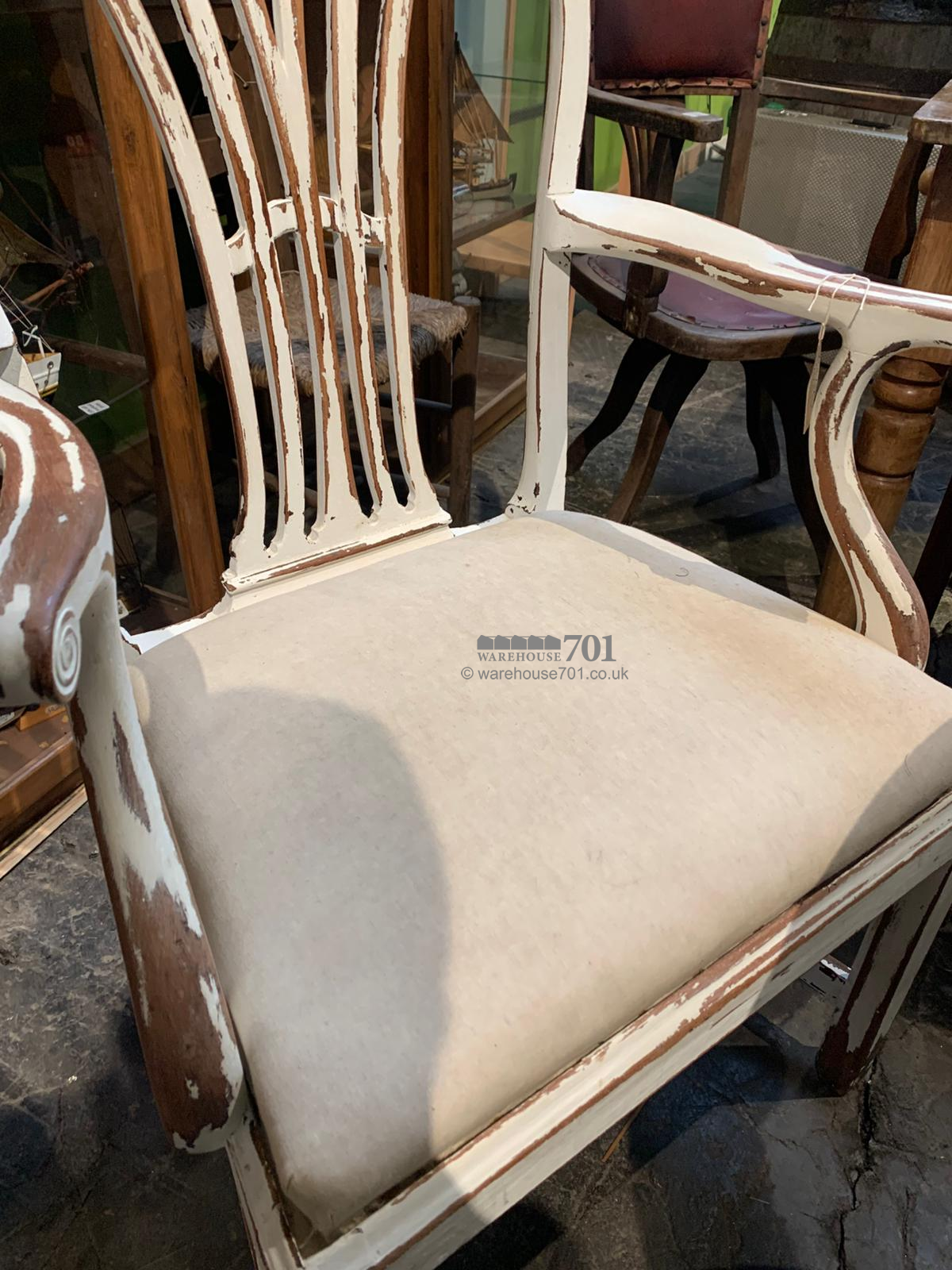 Shabby Chic Armchair and Circular Table