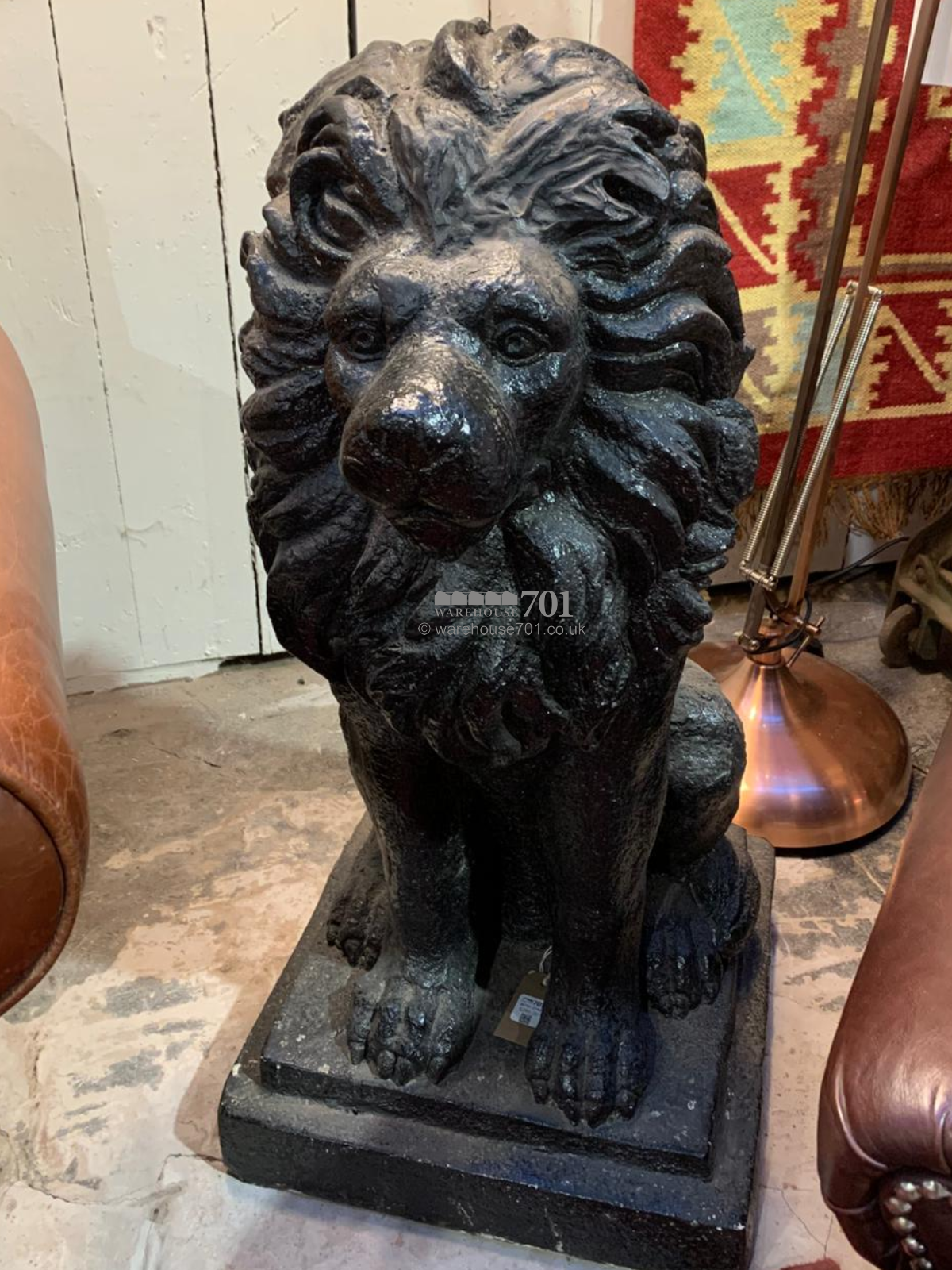 Black lion statue