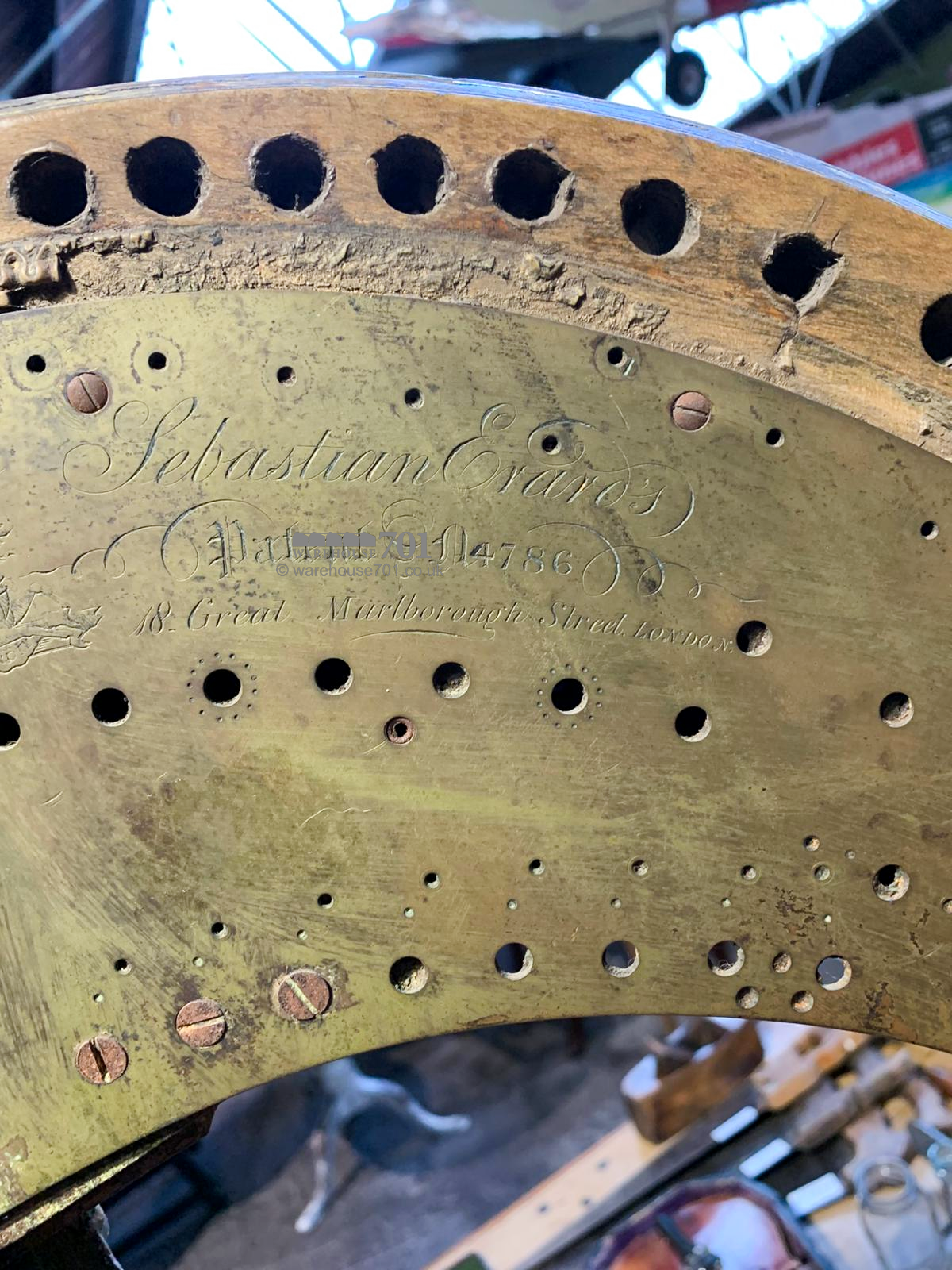 250 year old English gilded wood harp