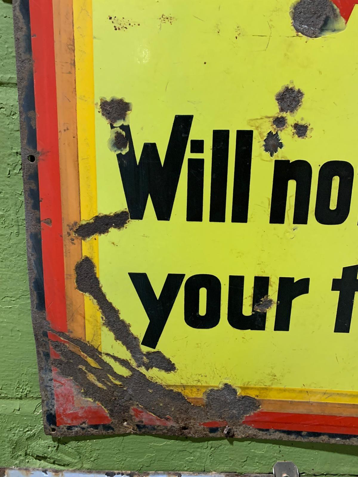 'Craven A will not affect your throat' metal sign