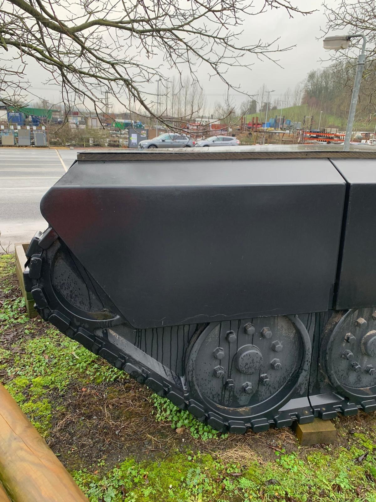 Extra Large Black Plastic Prop Army Tank