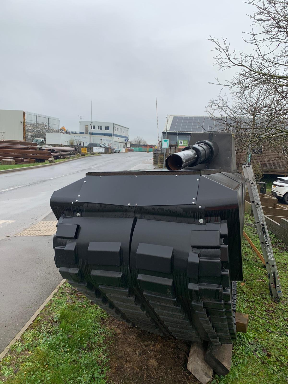 Extra Large Black Plastic Prop Army Tank
