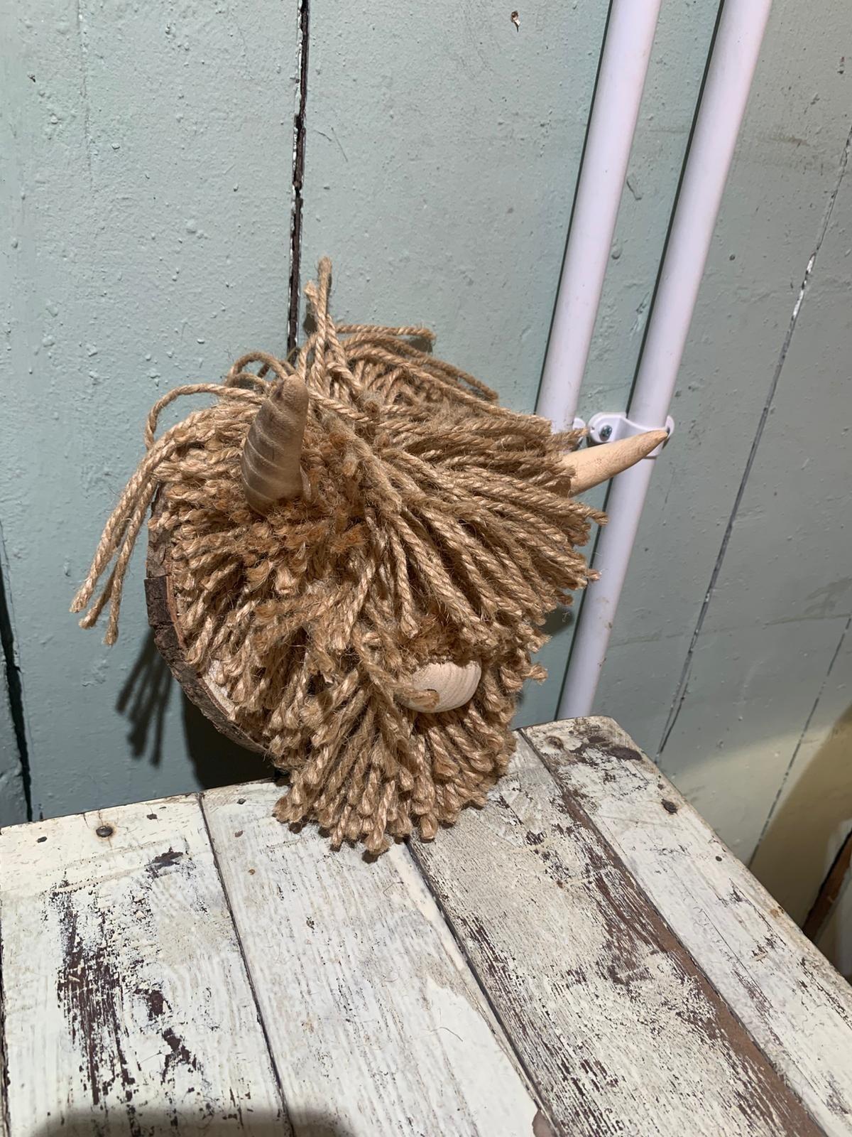 Ailsa Mini Wall Mounted Cow | Jute Natural