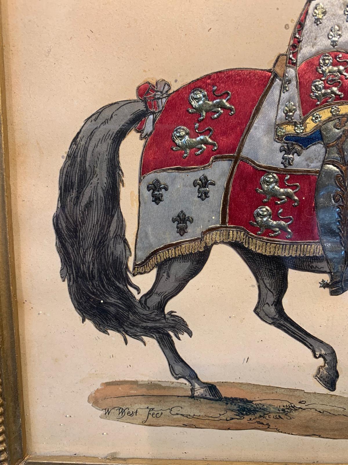 Antique tinsel print Edward the Black Prince