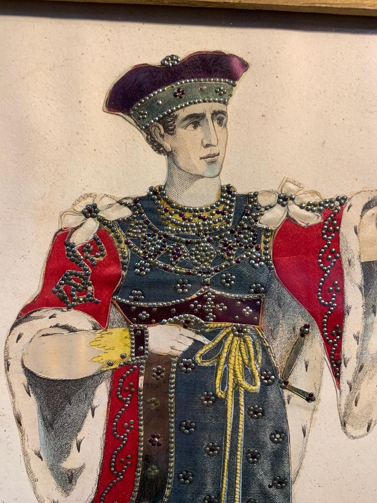 Antique tinsel print Mr Kemble as Henry V