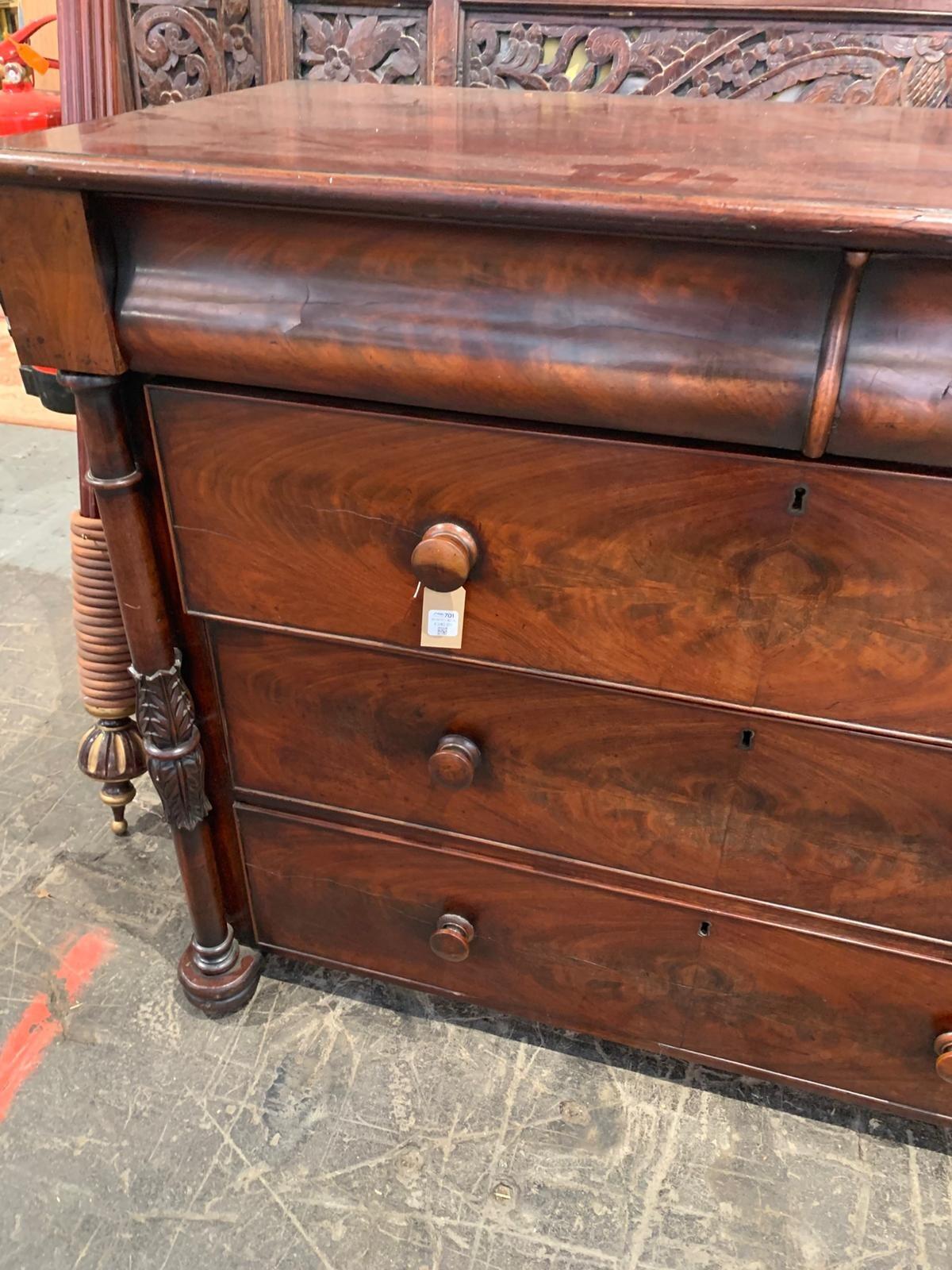 Antique dark mahogany chest of drawers