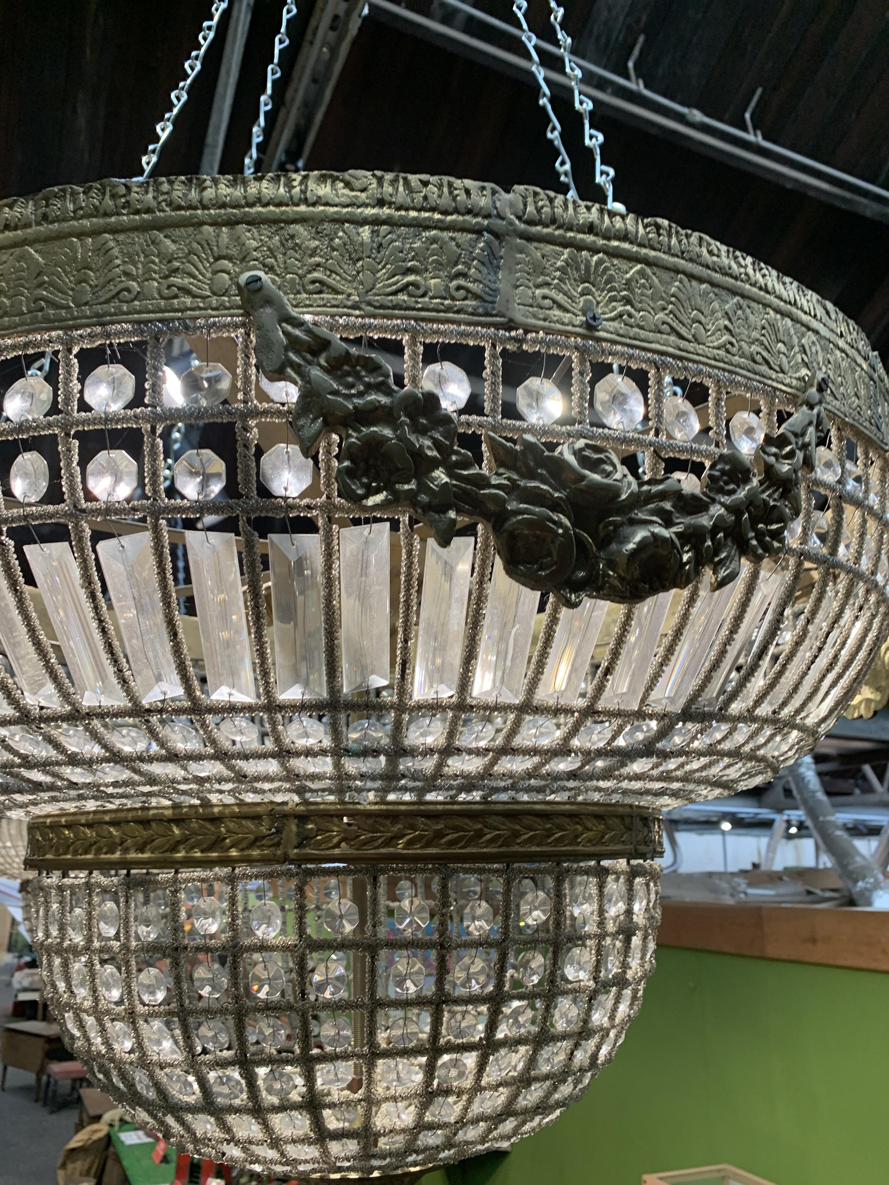 Large Crystal Chandelier, 55cm