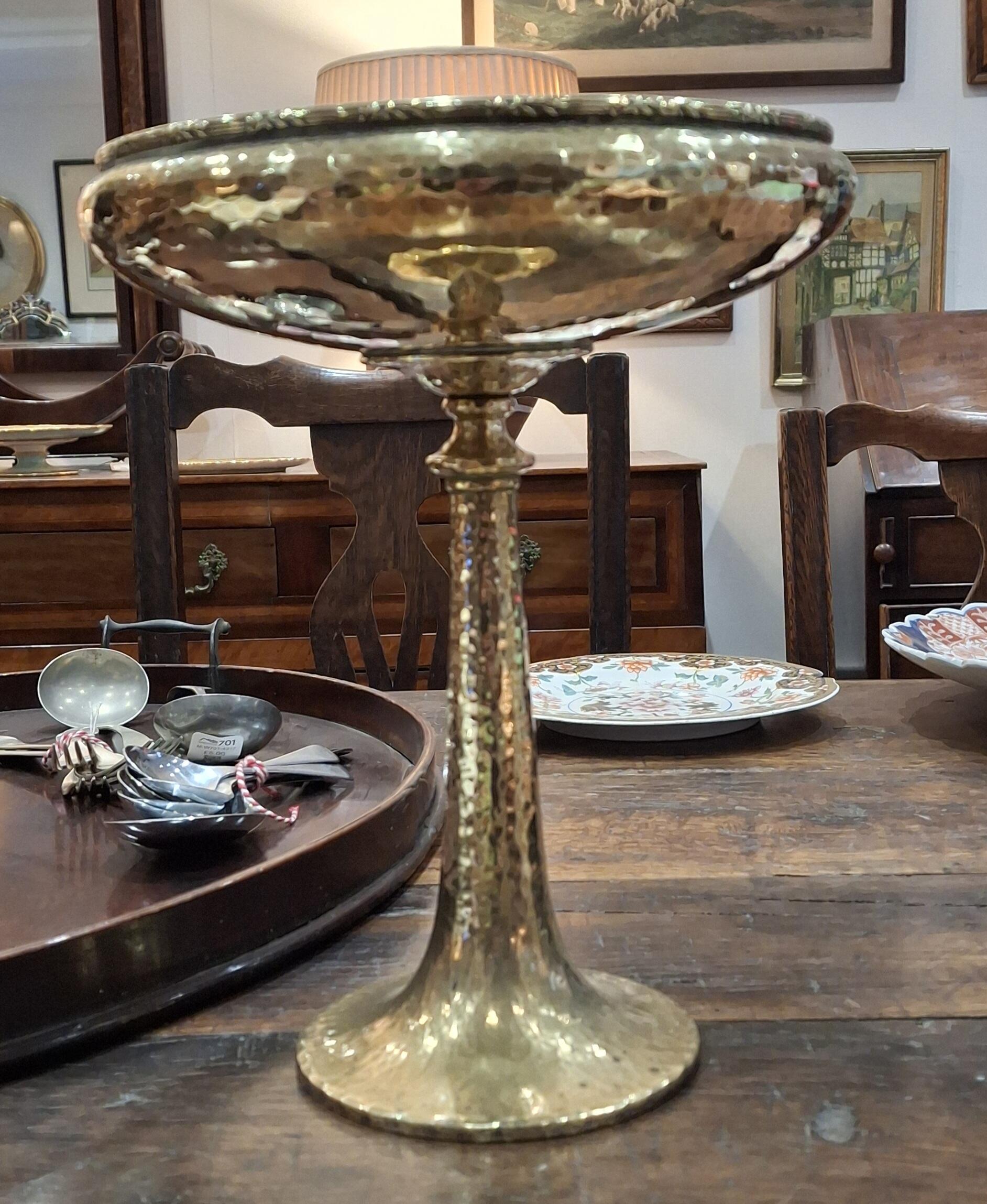 Vintage Hammered Brass Tazza Centrepiece