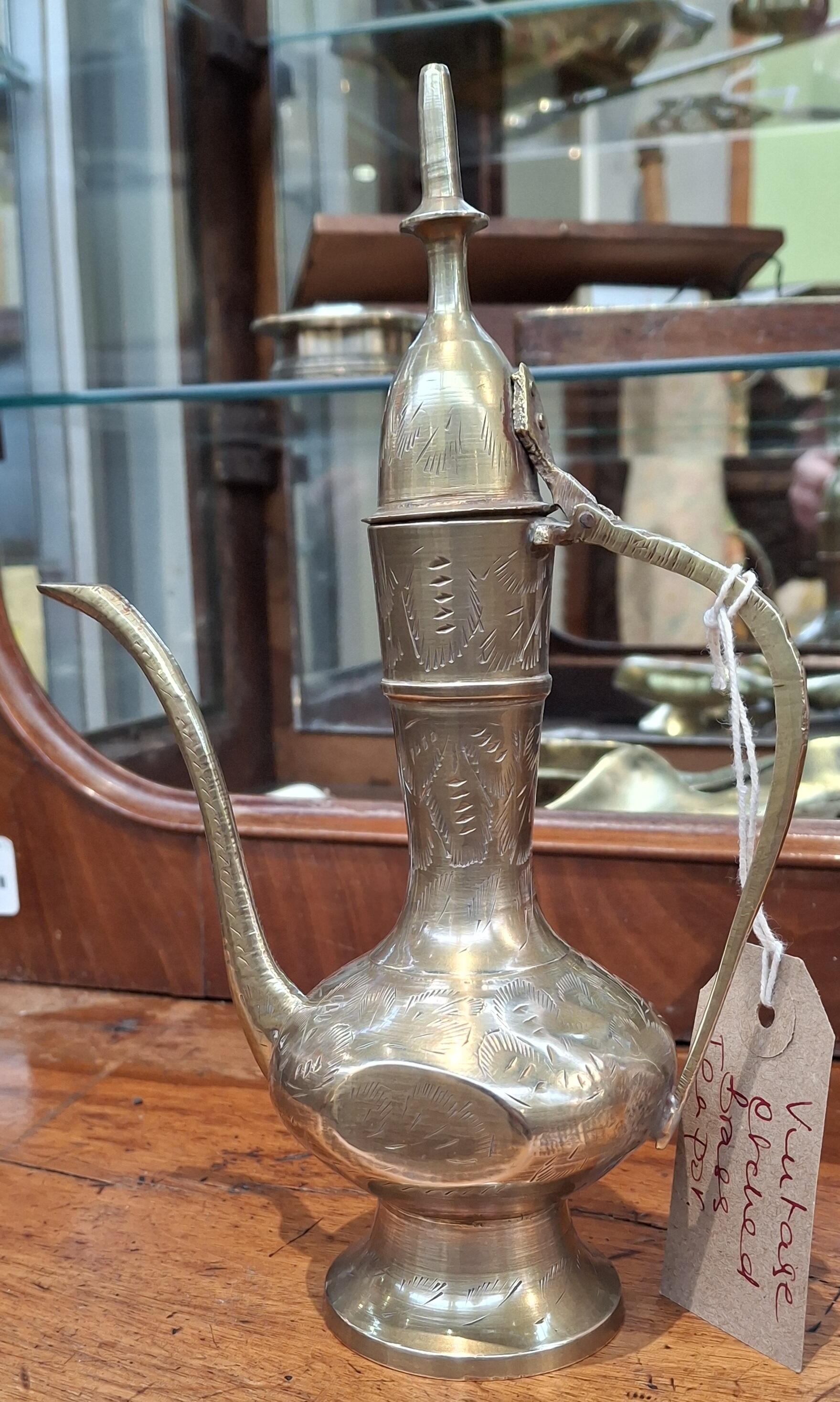 Vintage Etched Brass Teapot - Exquisite Craftsmanship