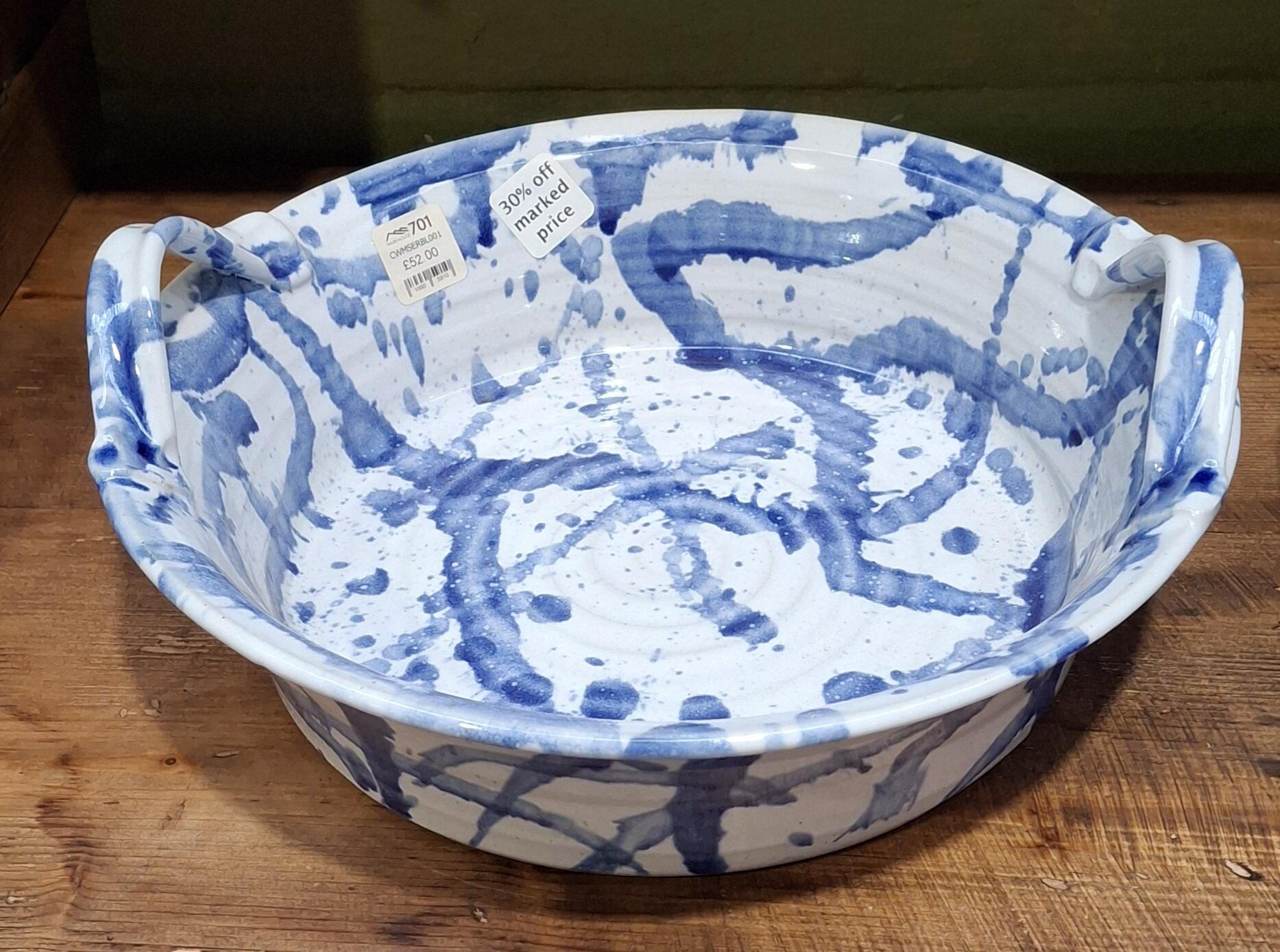 Artisan Welsh Pottery Blue Server Dish