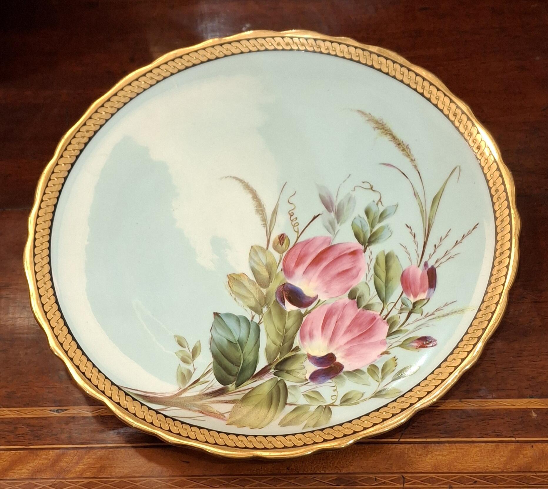 Handpainted Floral Dessert Service Plates
