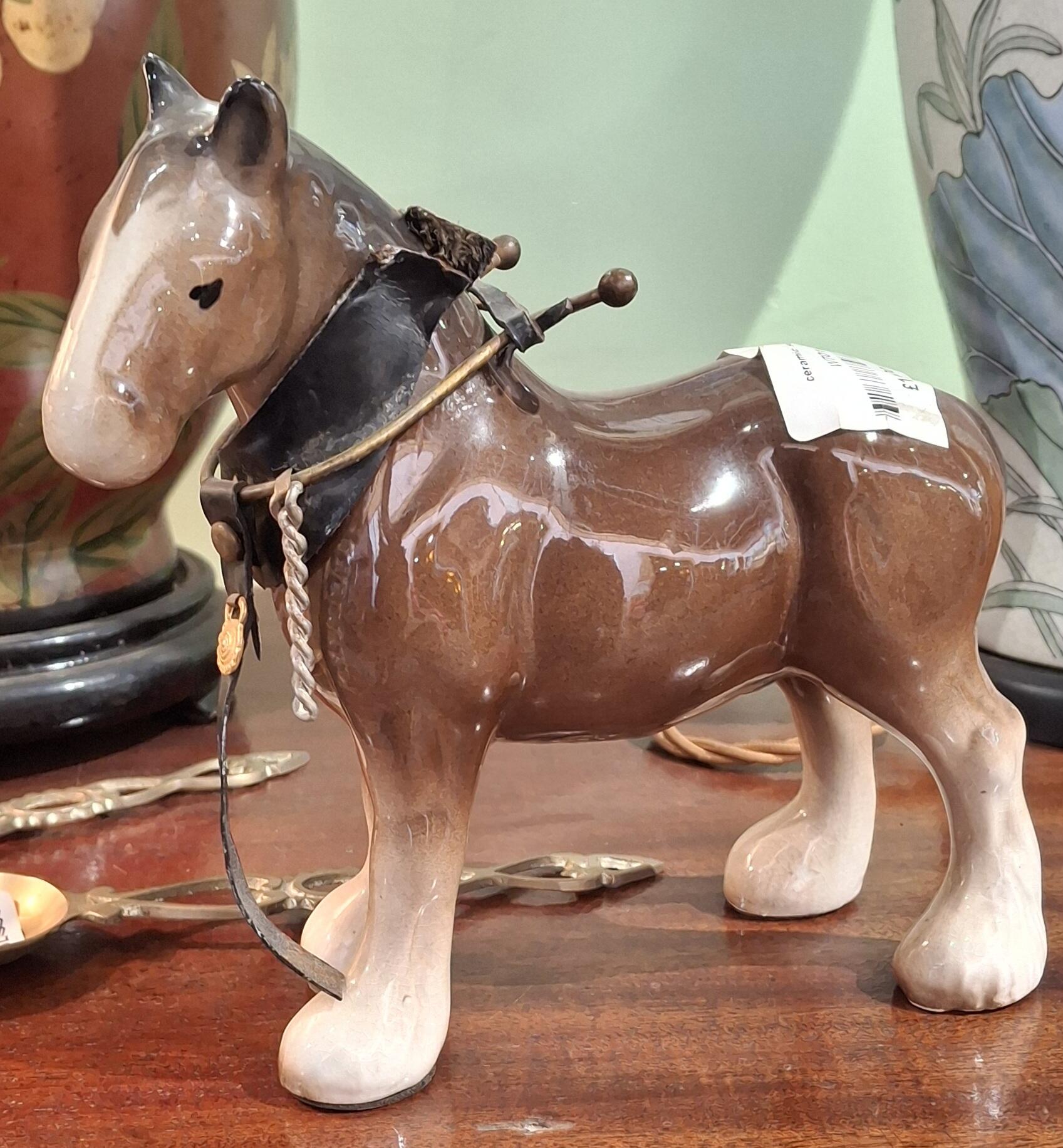 Vintage Ceramic Shire Horse Ornament