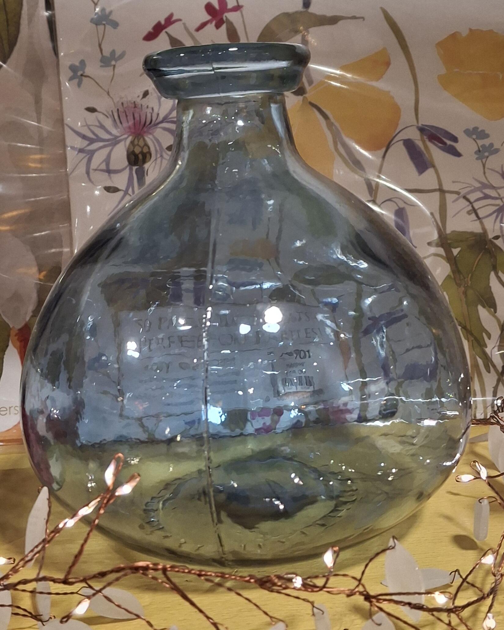 18cm Light Blue Simplicity Glass Vase