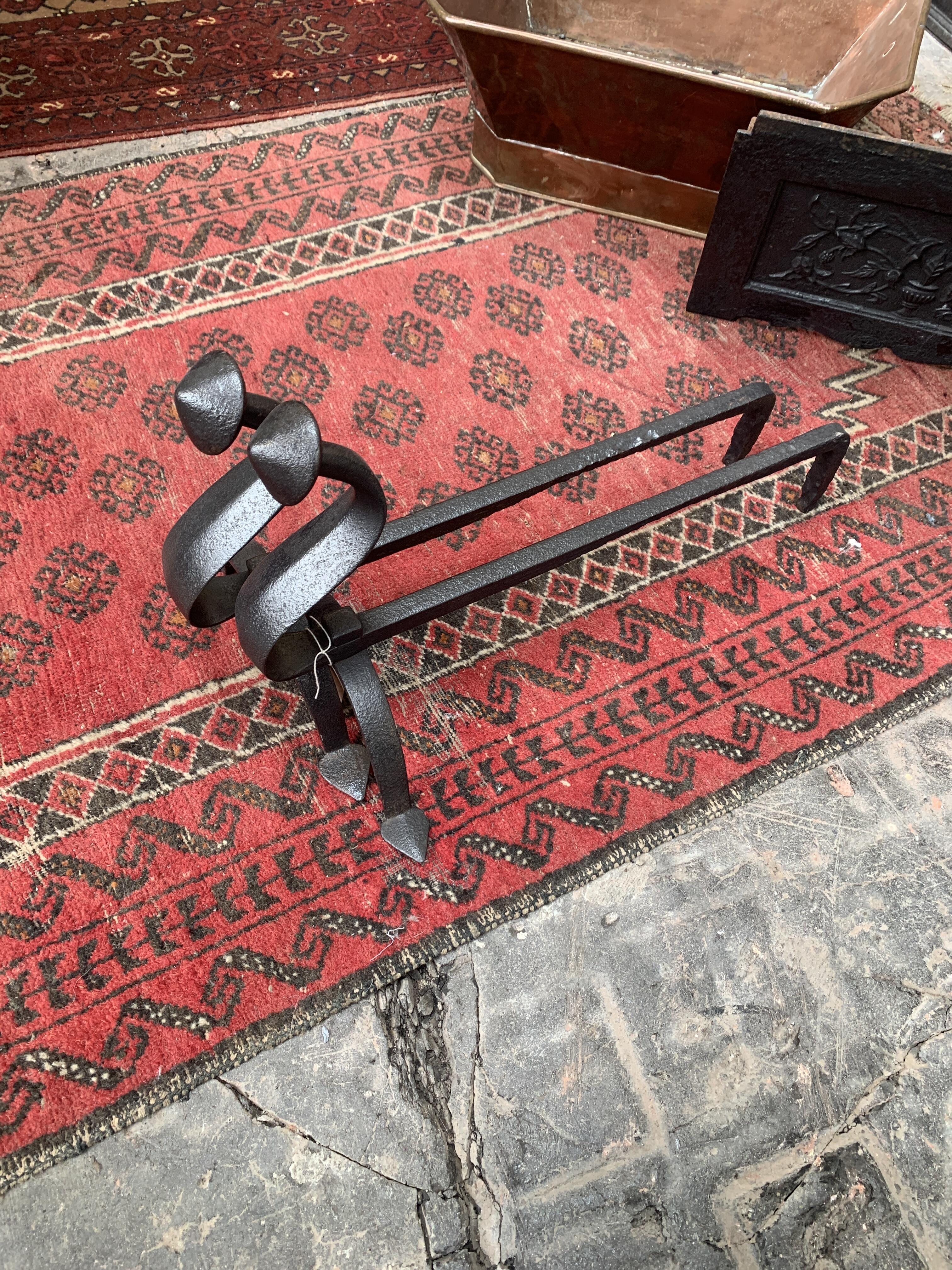 Elegant Cast Iron Fire Dogs