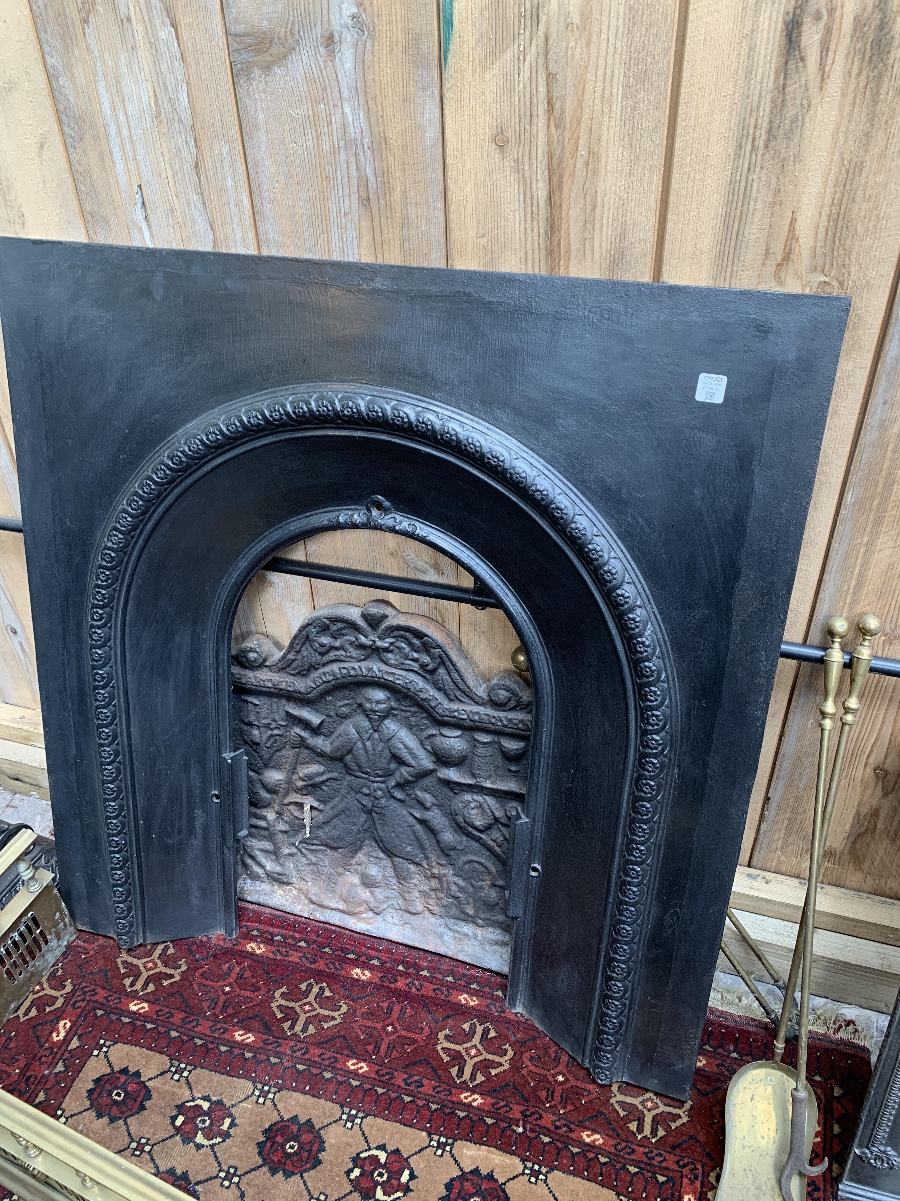 Reclaimed Arched Cast Iron Fireplace Insert
