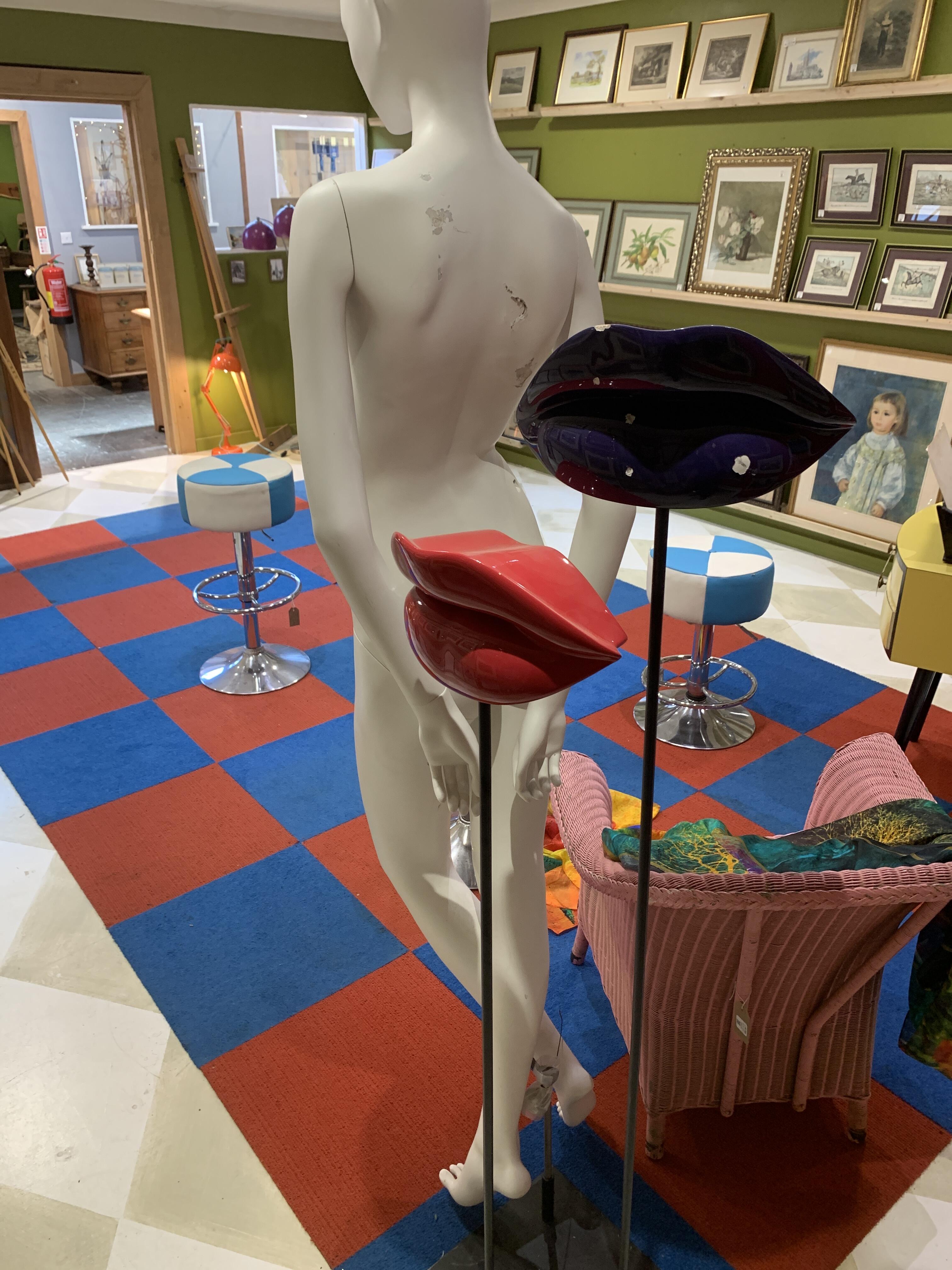 Reclaimed Female Mannequin with Colourful Lips