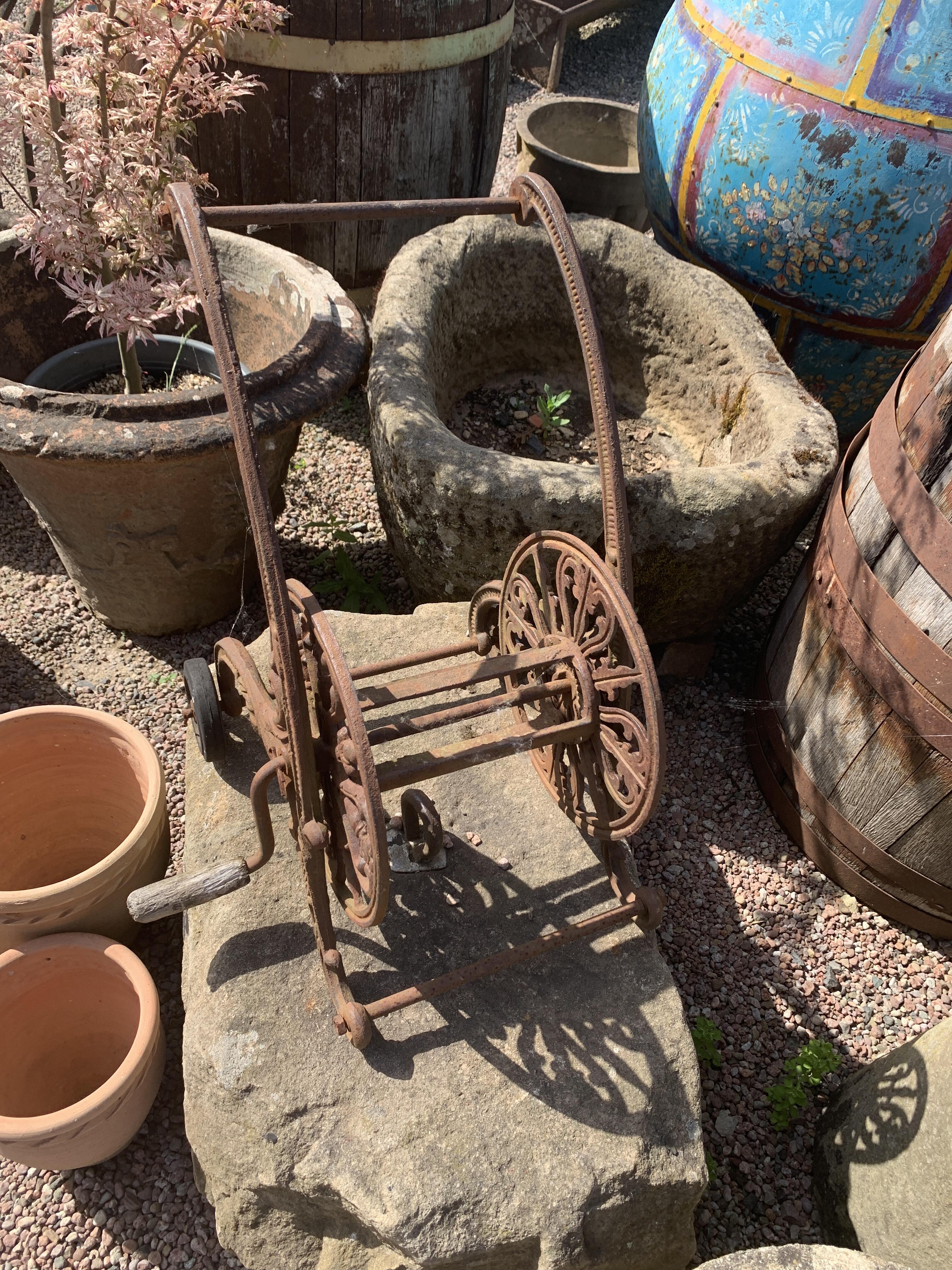 Reclaimed Cast Iron Garden Hose Reel