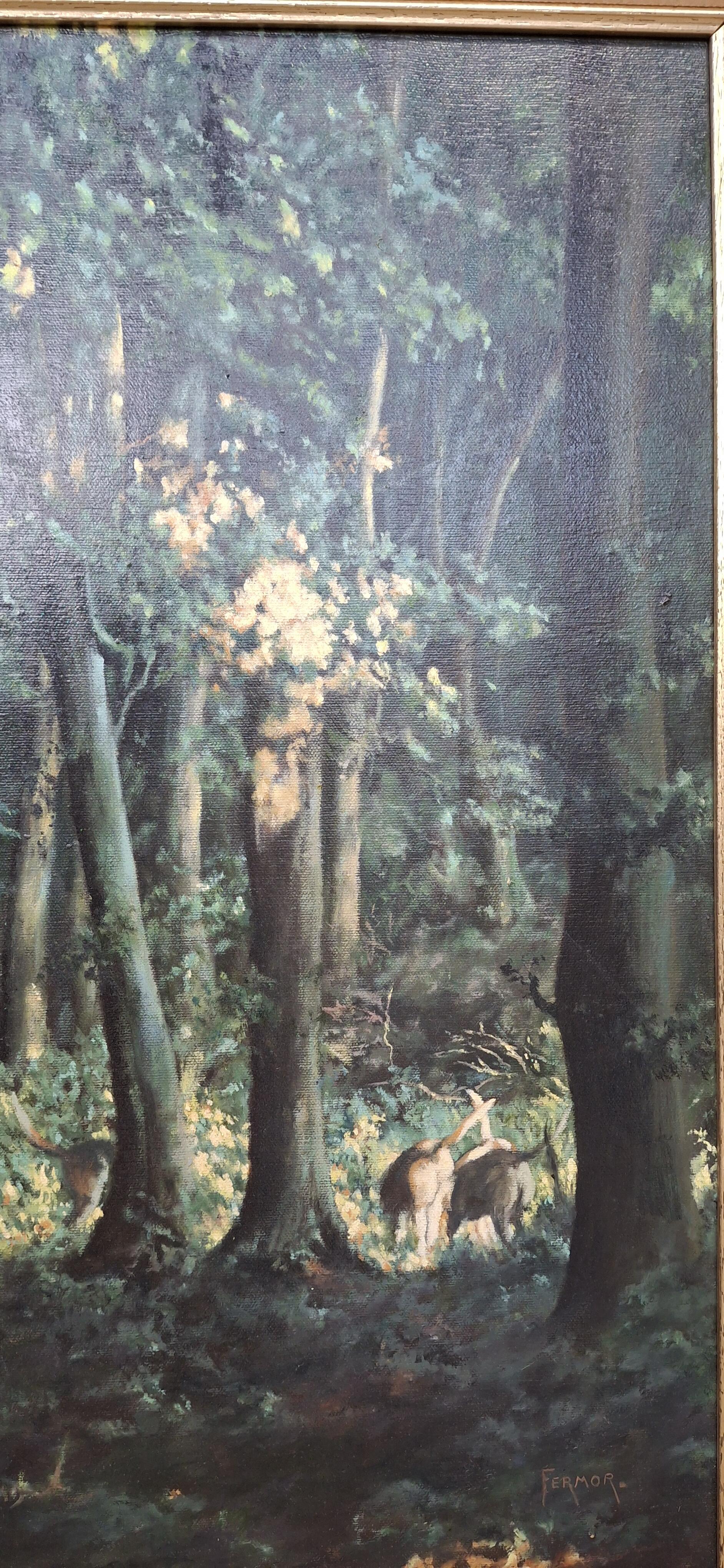 Vintage Oil on Canvas 'The Hunt' by Jack Fermor