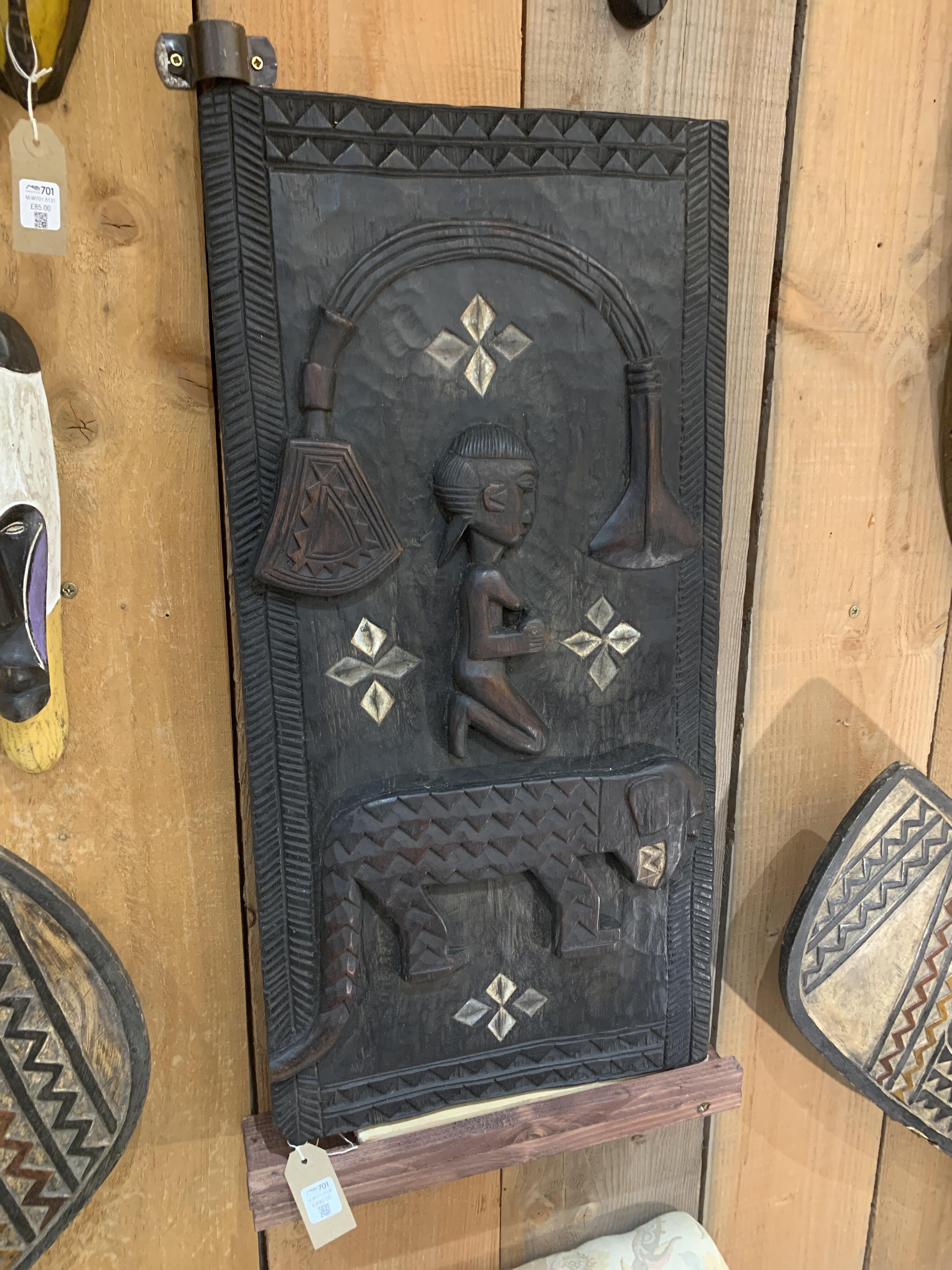 Antique Hand-Carved Baule Door, Ivory Coast