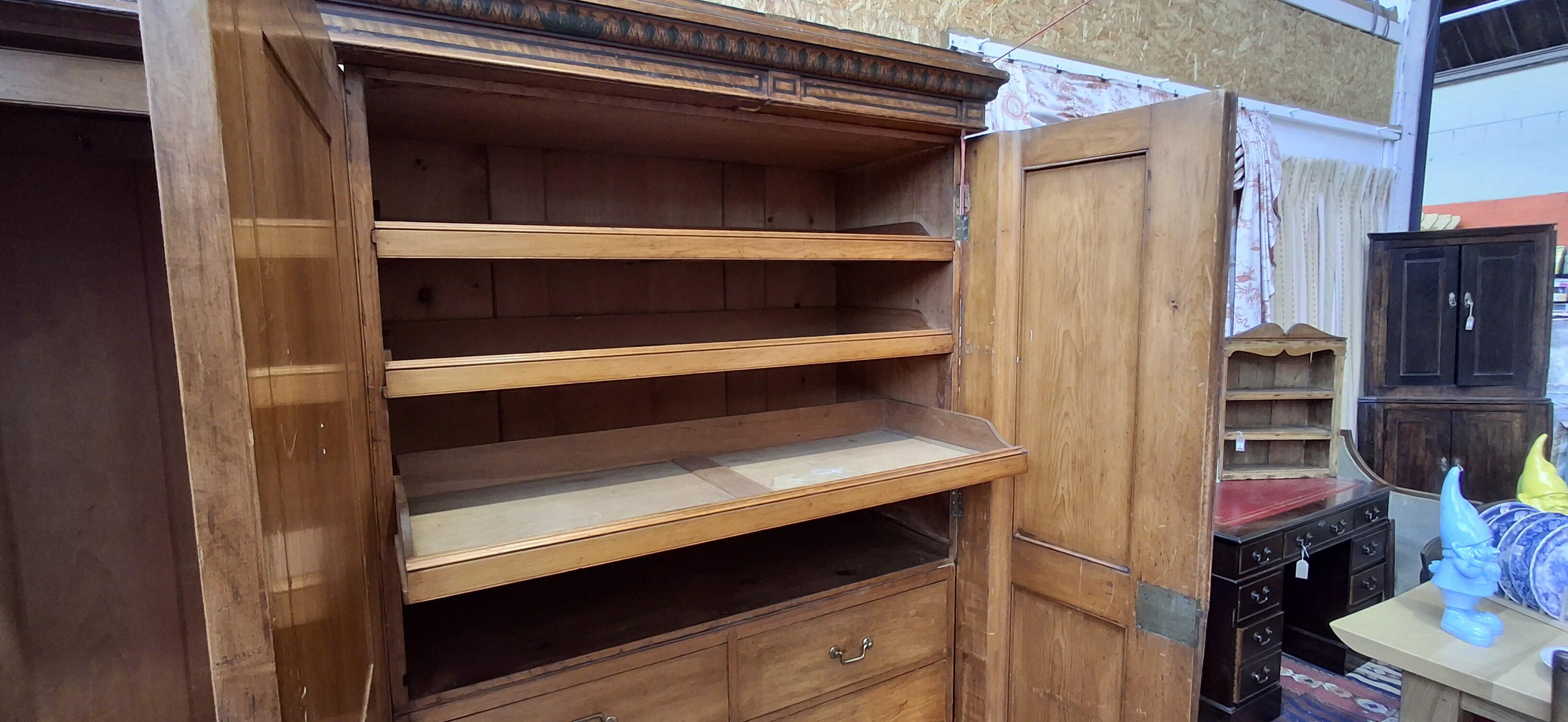 Antique Linen Press with Painted Panels & Edges AP658
