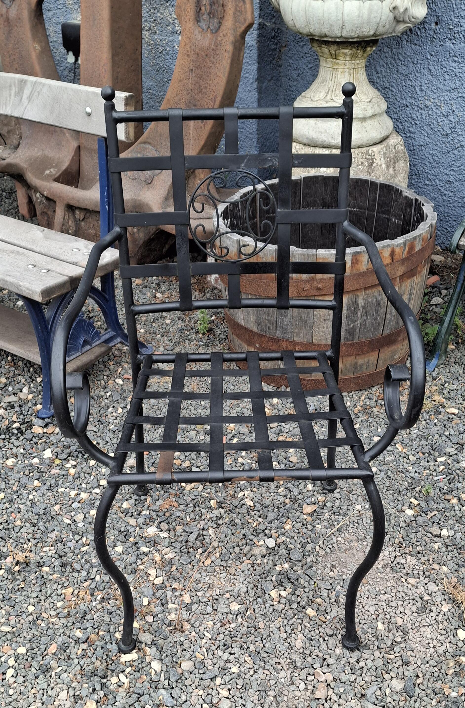 Charming Black Lattice Garden Chair
