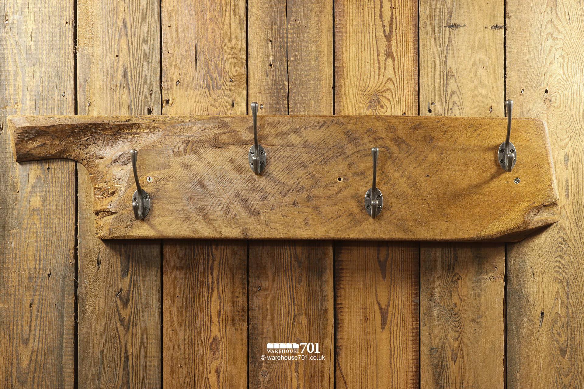 701 Original Four Peg 'Broken Oak' Rustic Coat Rack