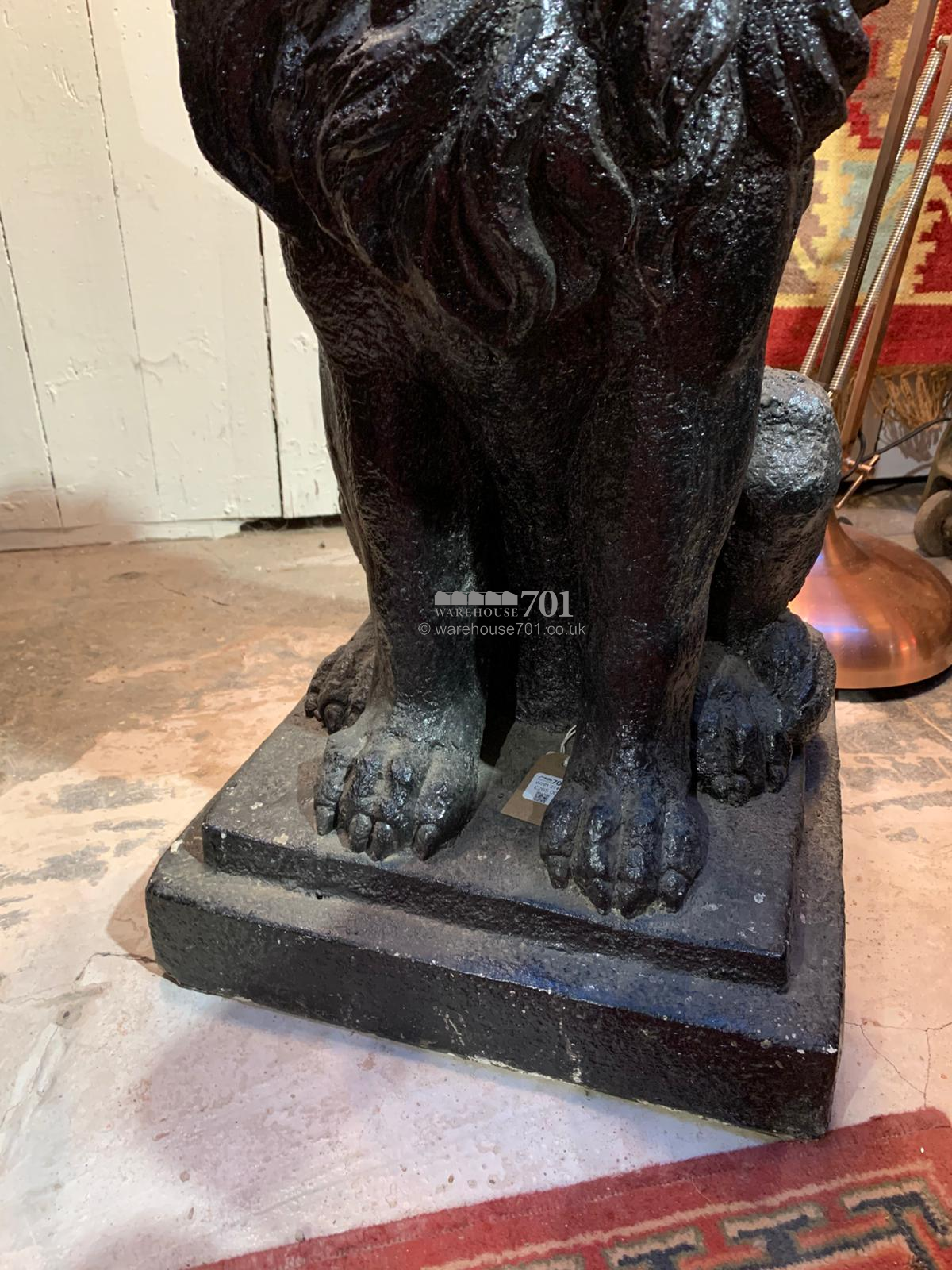 Black lion statue