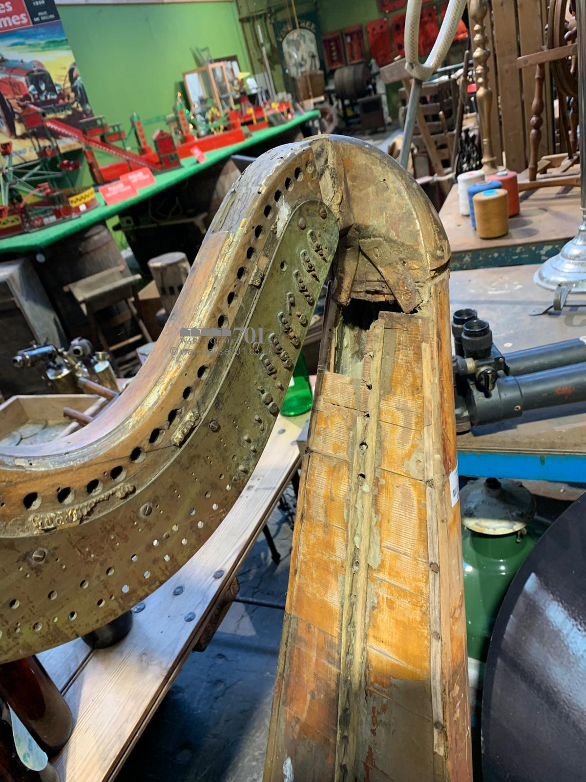 250 year old English gilded wood harp