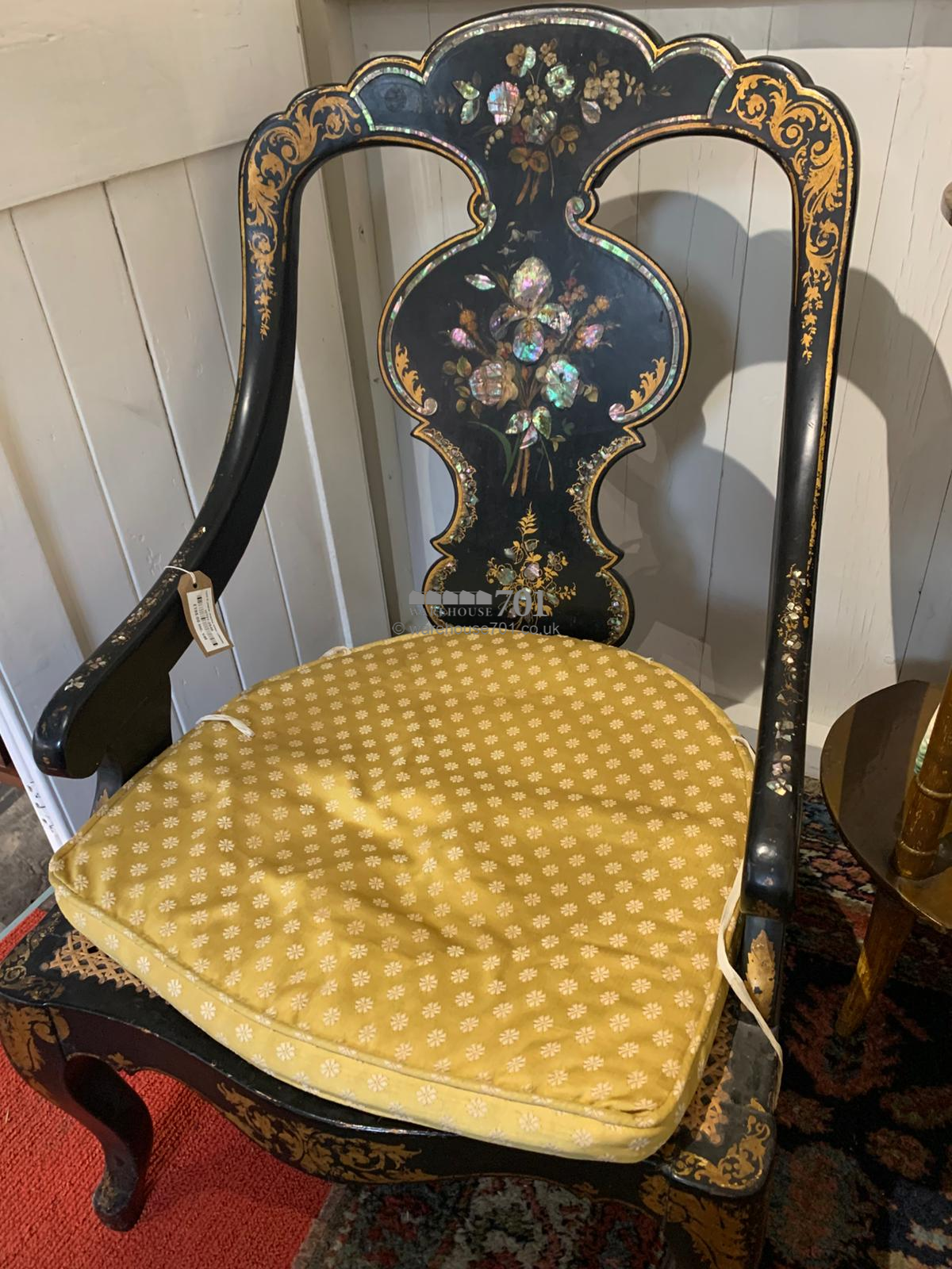 19th C papier mache chair