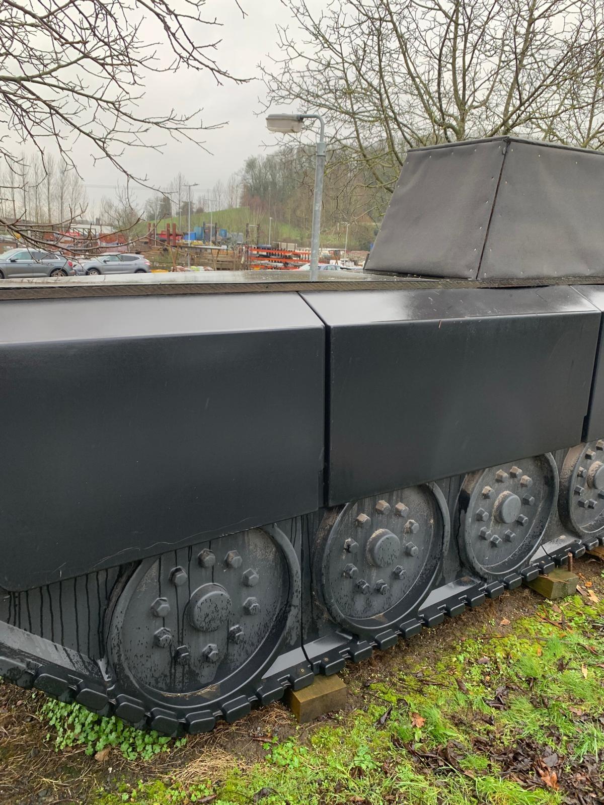 Extra Large Black Plastic Prop Army Tank