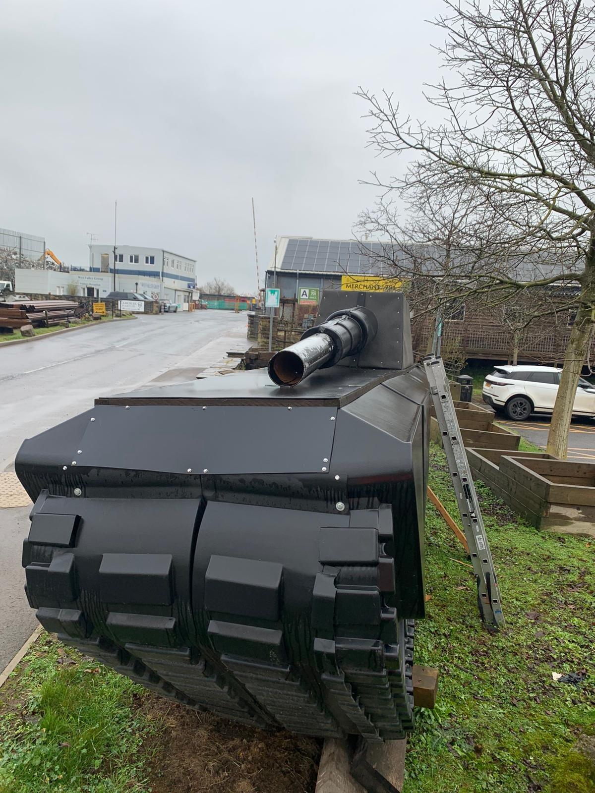 Extra Large Black Plastic Prop Army Tank