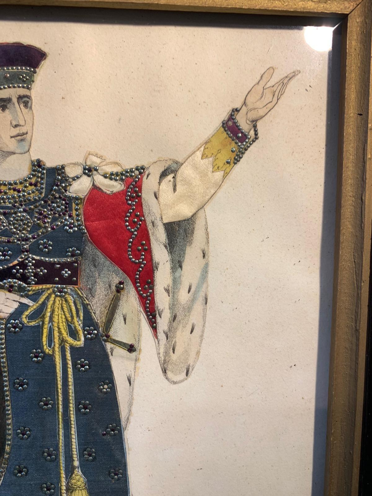Antique tinsel print Mr Kemble as Henry V