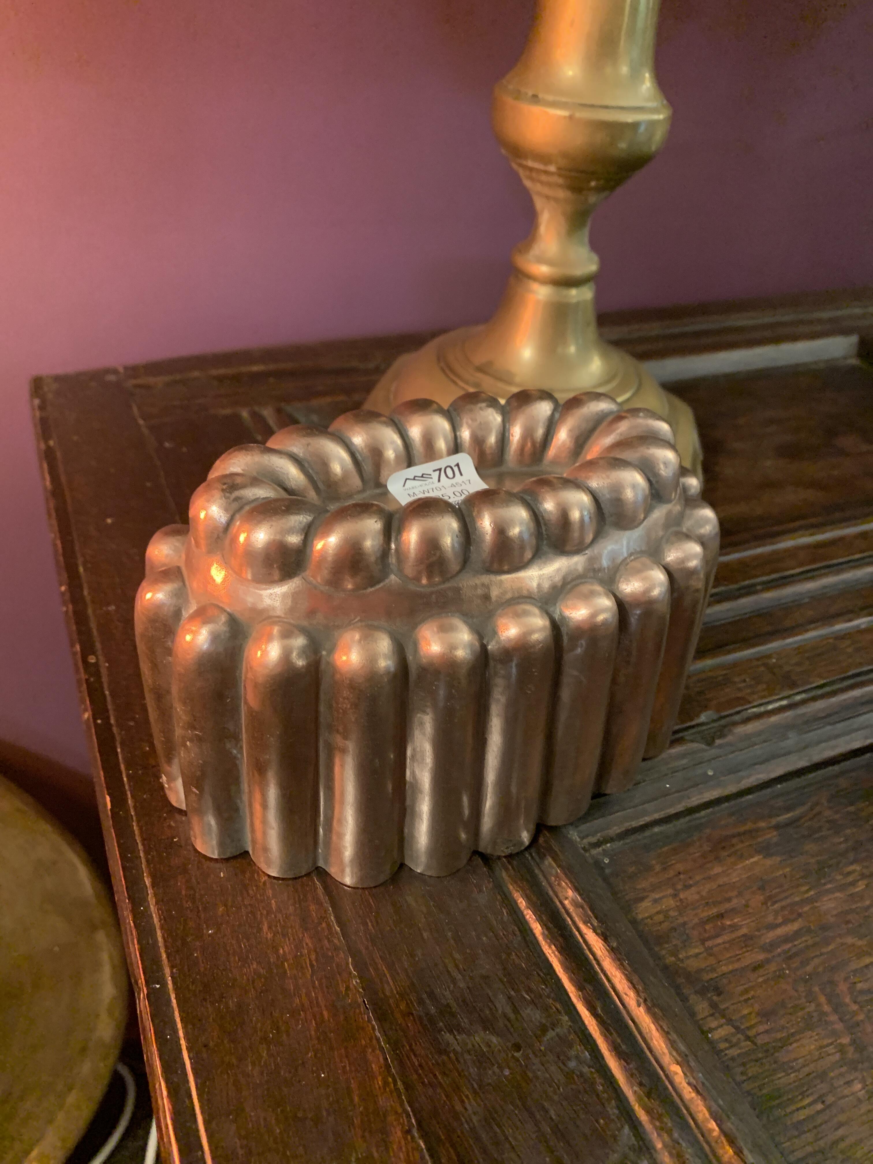 Antique Copper Jelly Mould - Oval Design