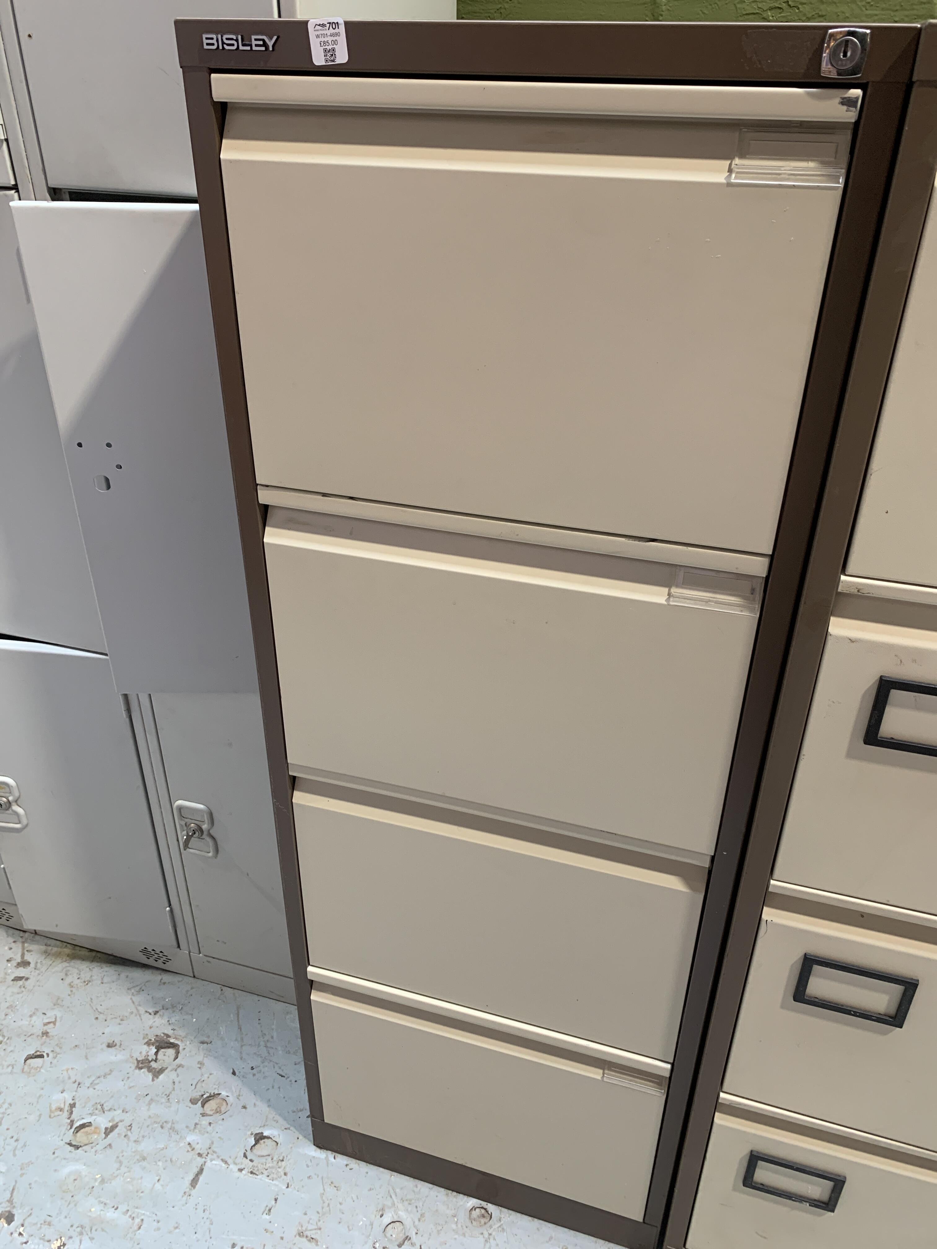 Reclaimed Bisley Four Drawer Filing Cabinet