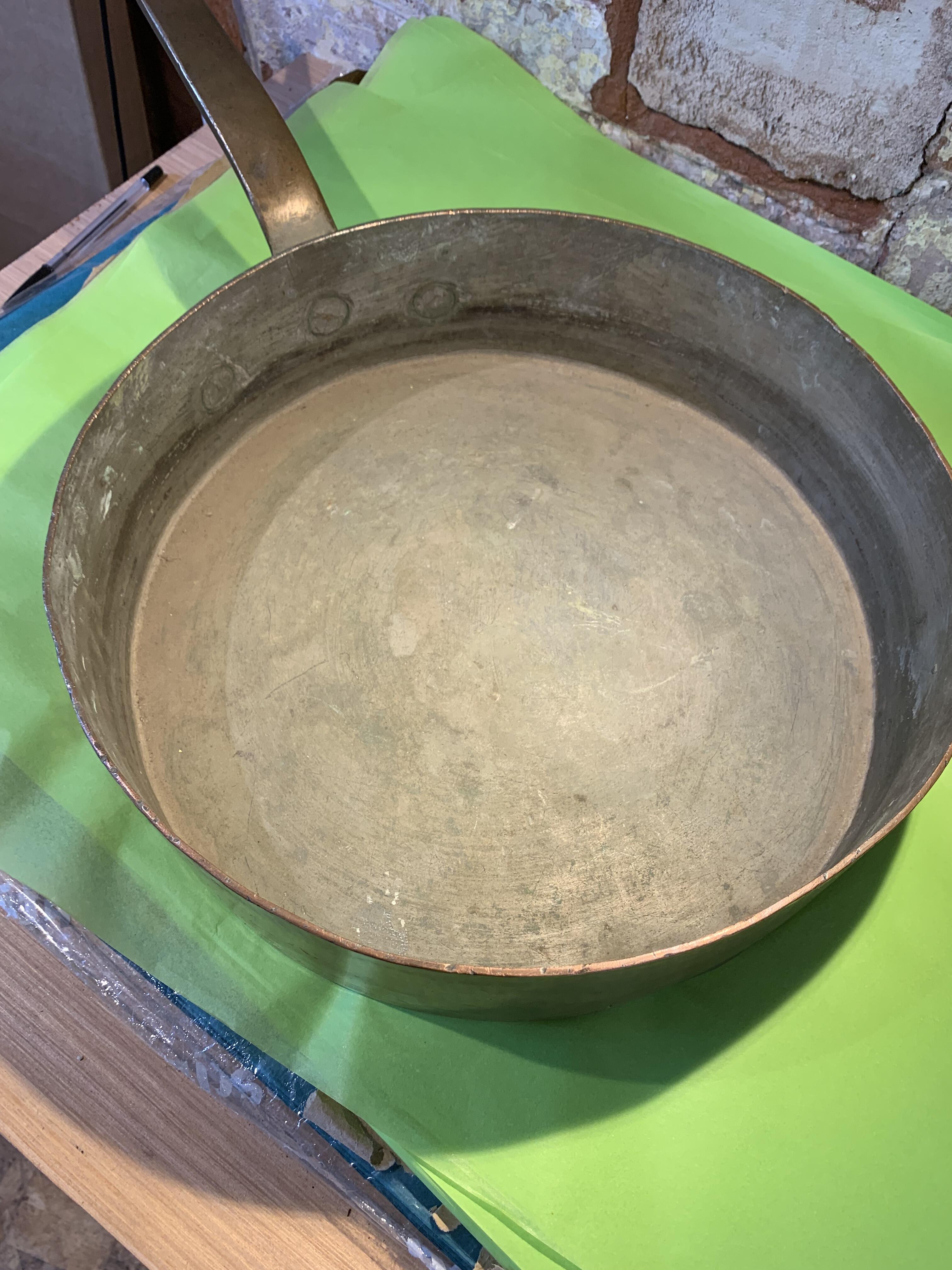 Antique Leon Jaeggi & Son's Large Solid Copper Pan