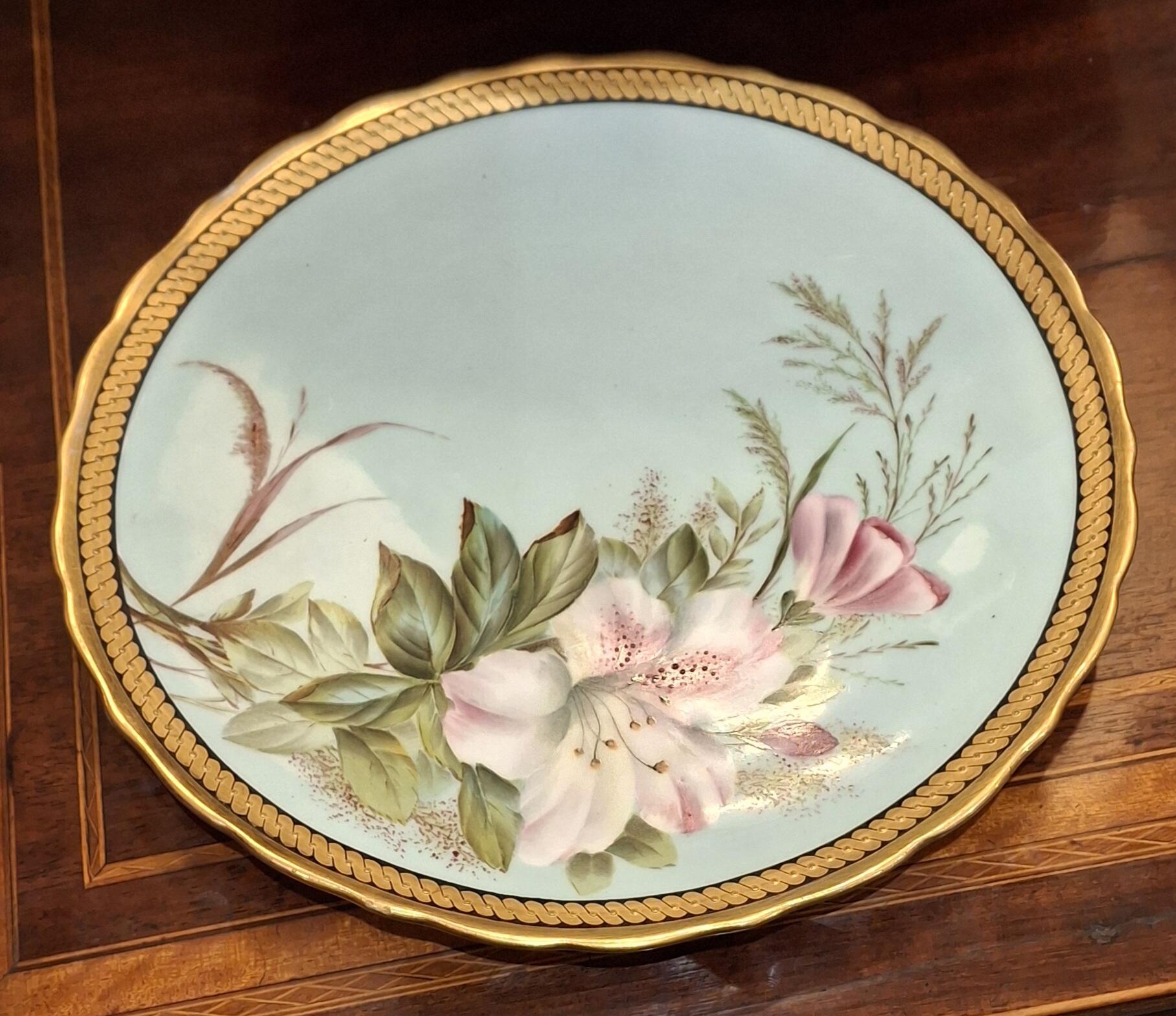 Handpainted Floral Dessert Service Plates
