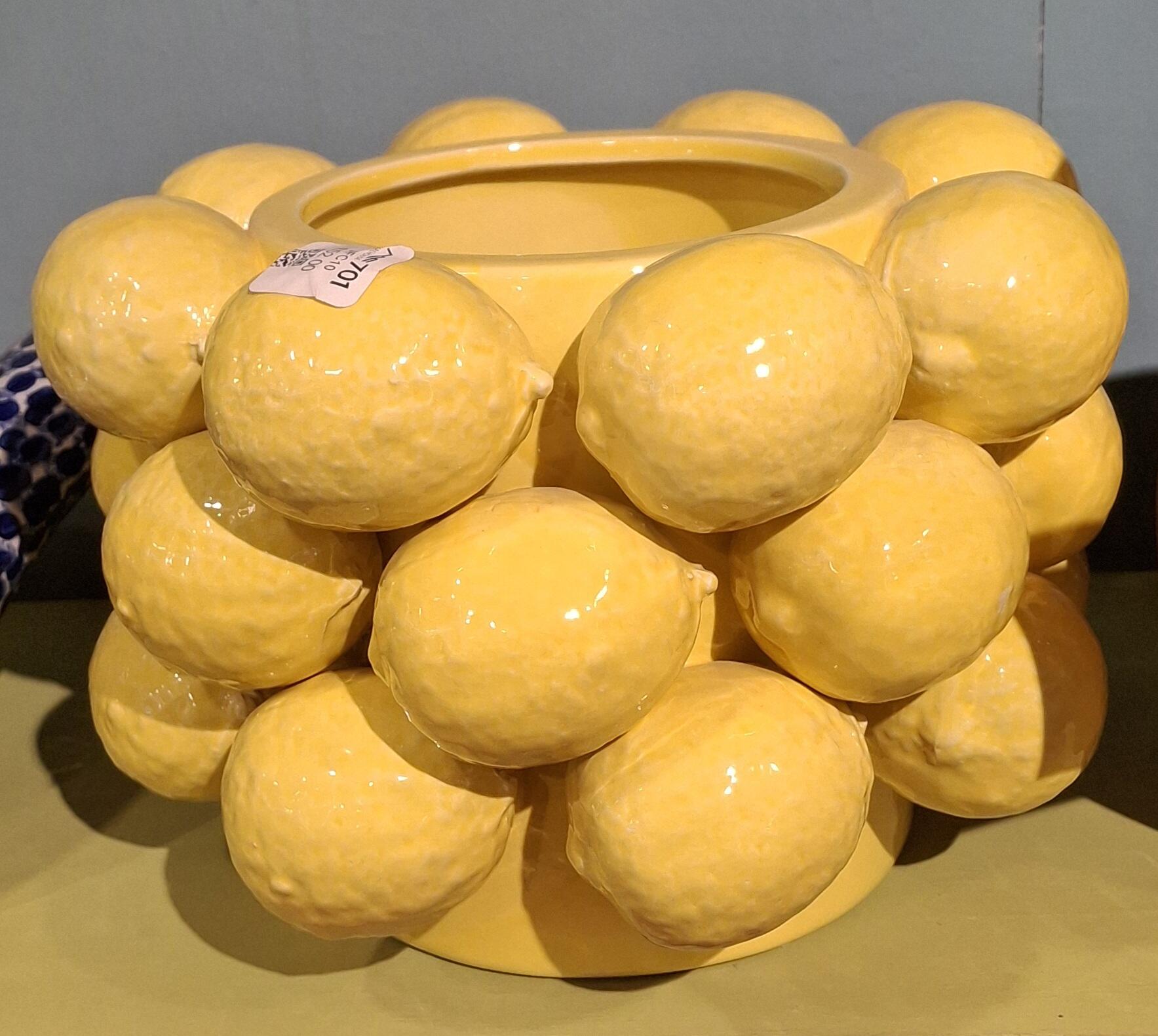 Vibrant Ceramic Lemon Bowl/Vase